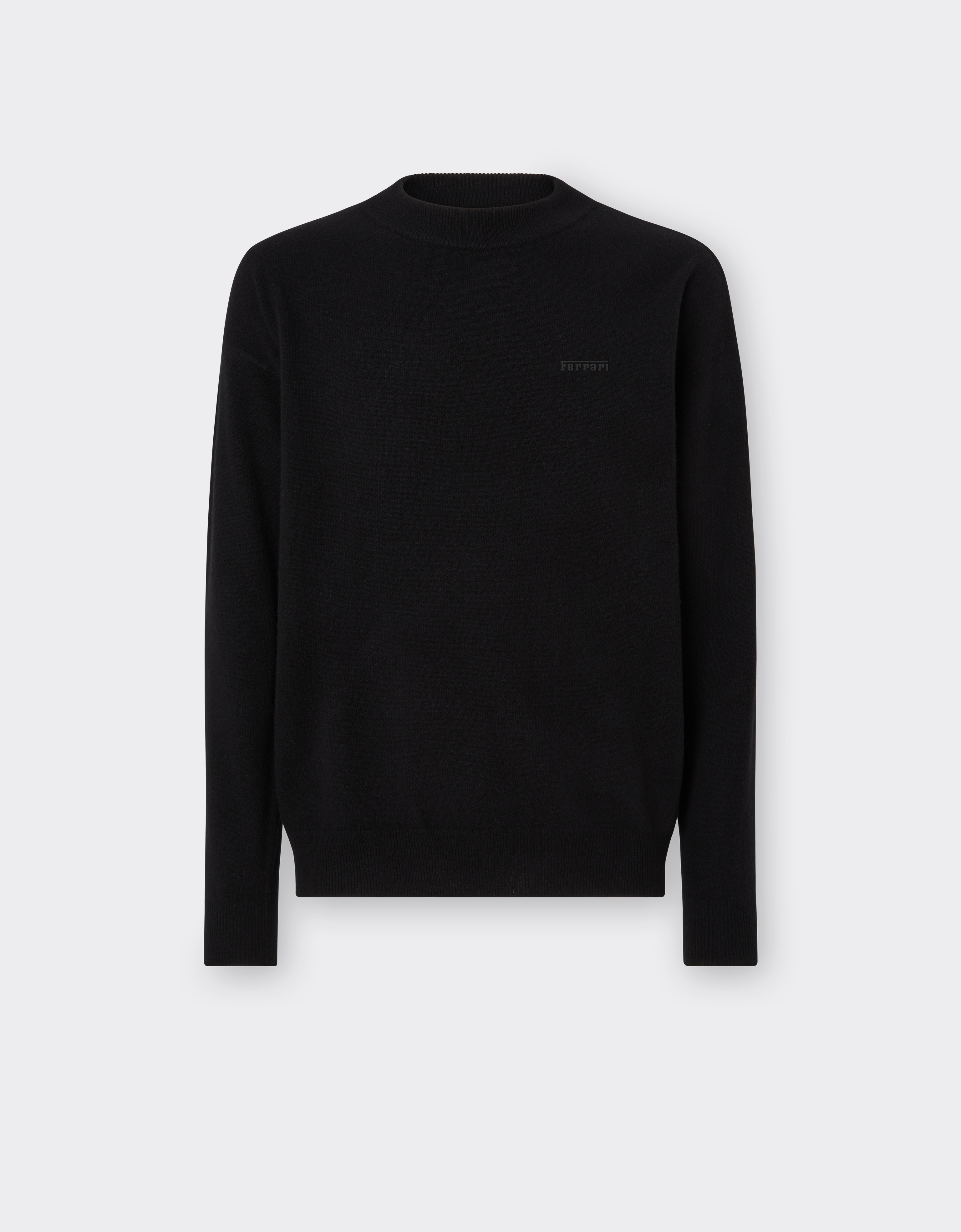 Ferrari Crew-neck Sweater In Wool And Cashmere In Black