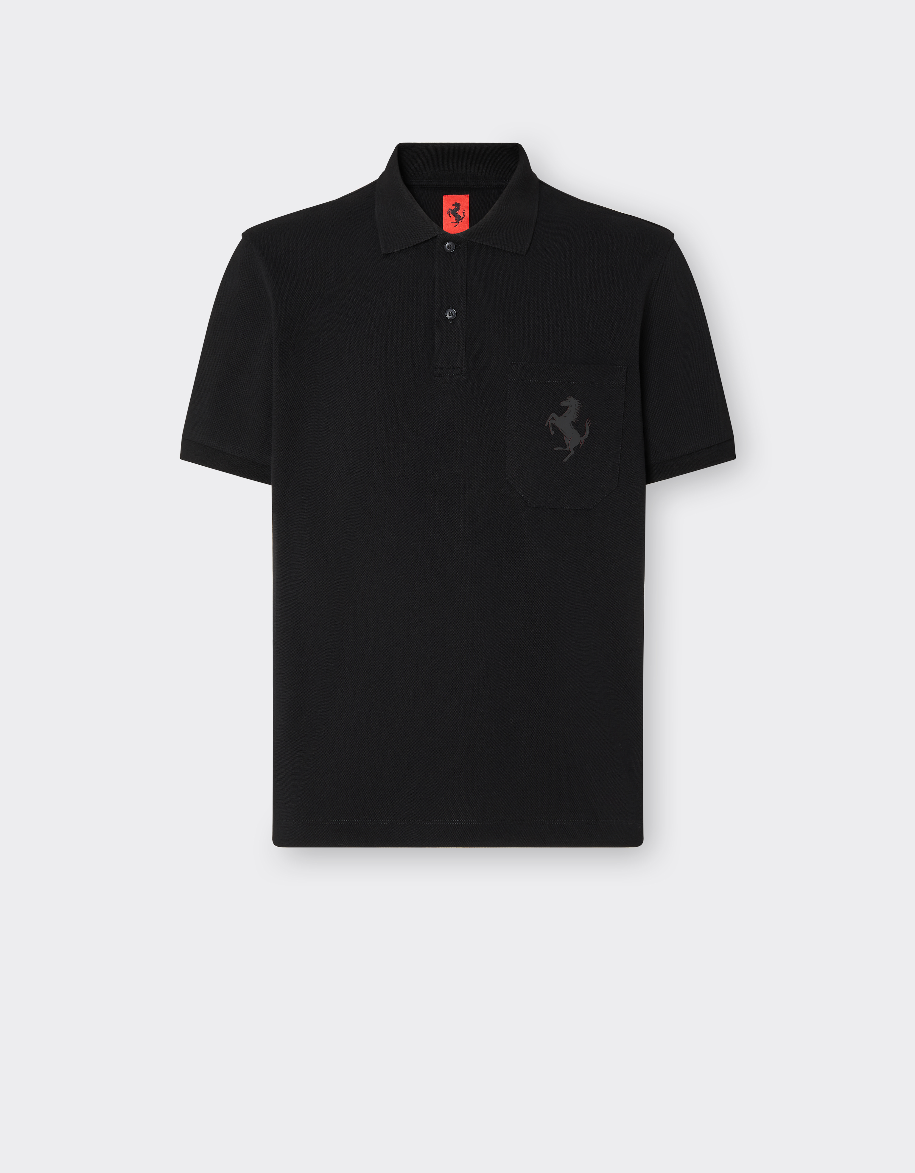 Polo shirt with Prancing Horse patch logo