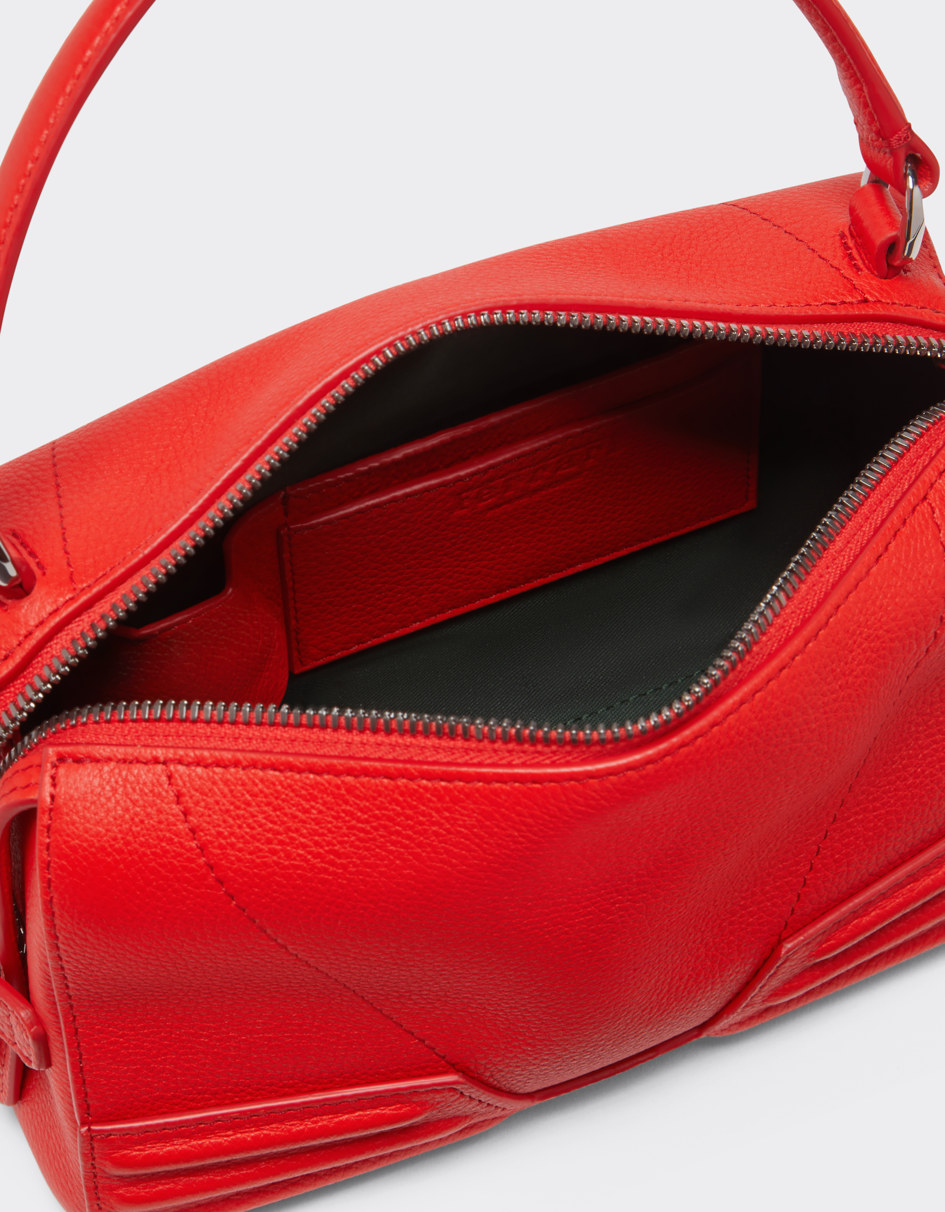 Ferrari Gt Soft Micro Bag In Tumbled Leather In Rosso Dino
