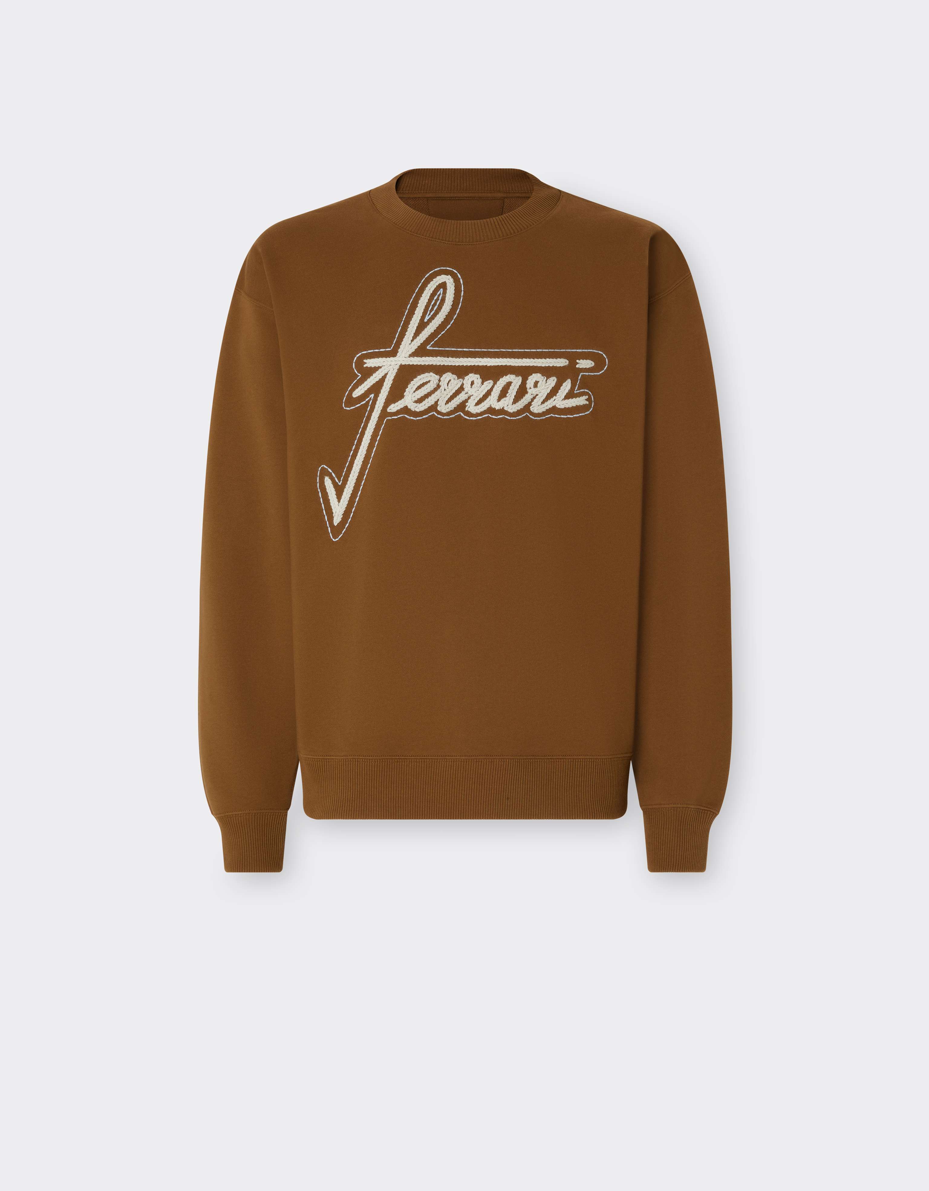 Ferrari Men's Caffè Embroidered Crew-Neck Sweatshirt - Ready To Wear Xxl