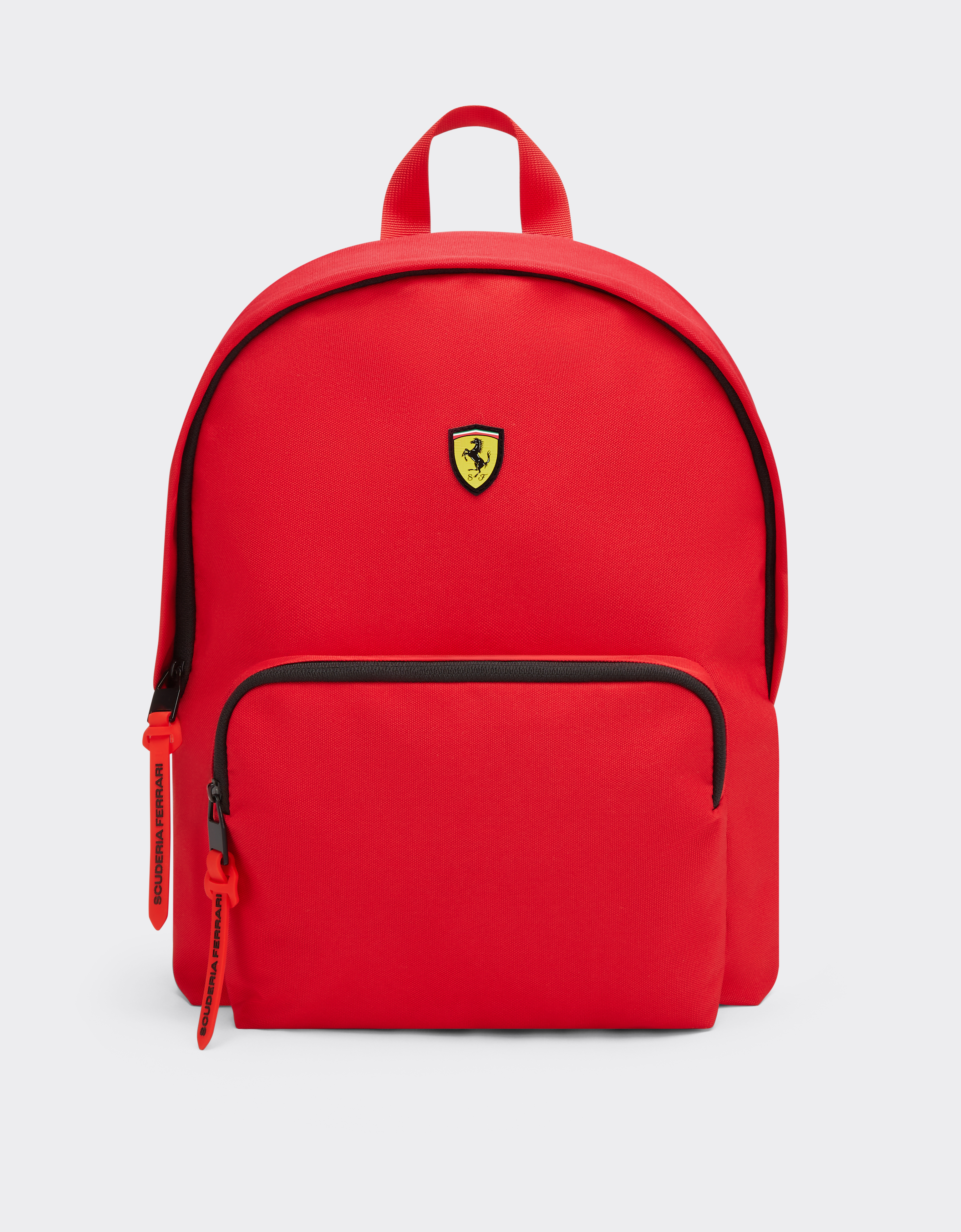 Technical fabric backpack with Ferrari Scudetto in Rosso | Ferrari®