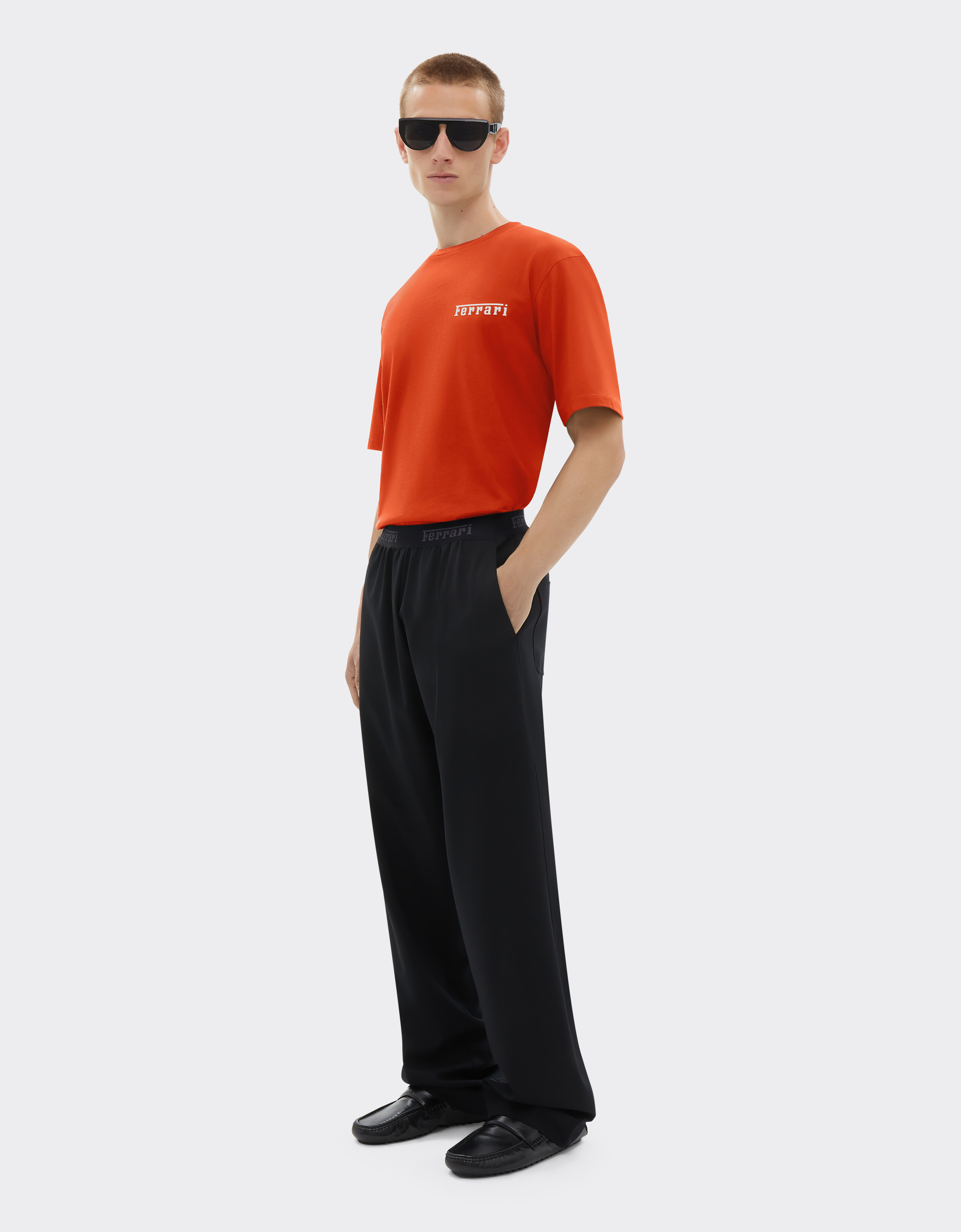 Ferrari Cotton T-shirt With  Logo In Racing Red