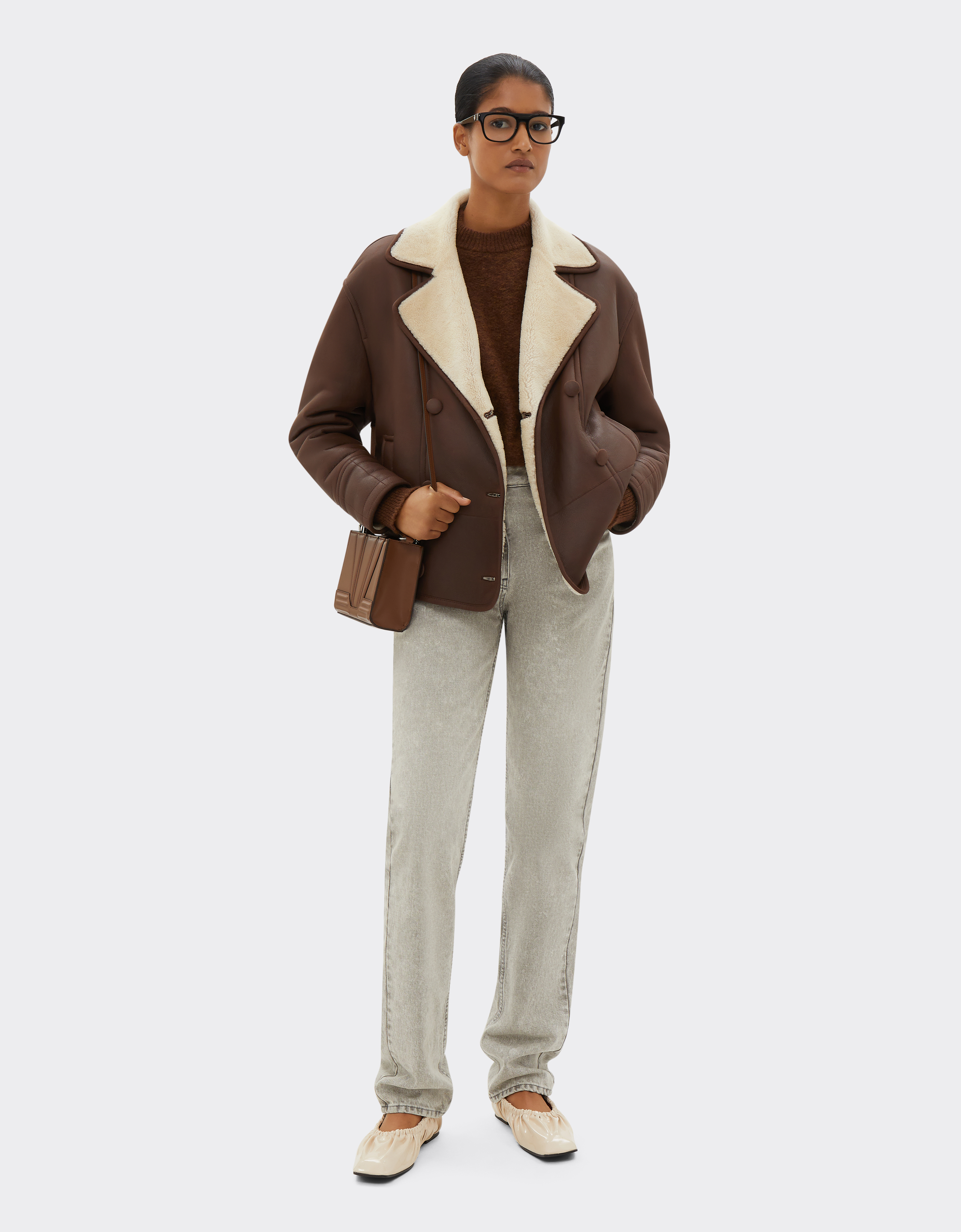 Ferrari Shearling Caban In #n/d