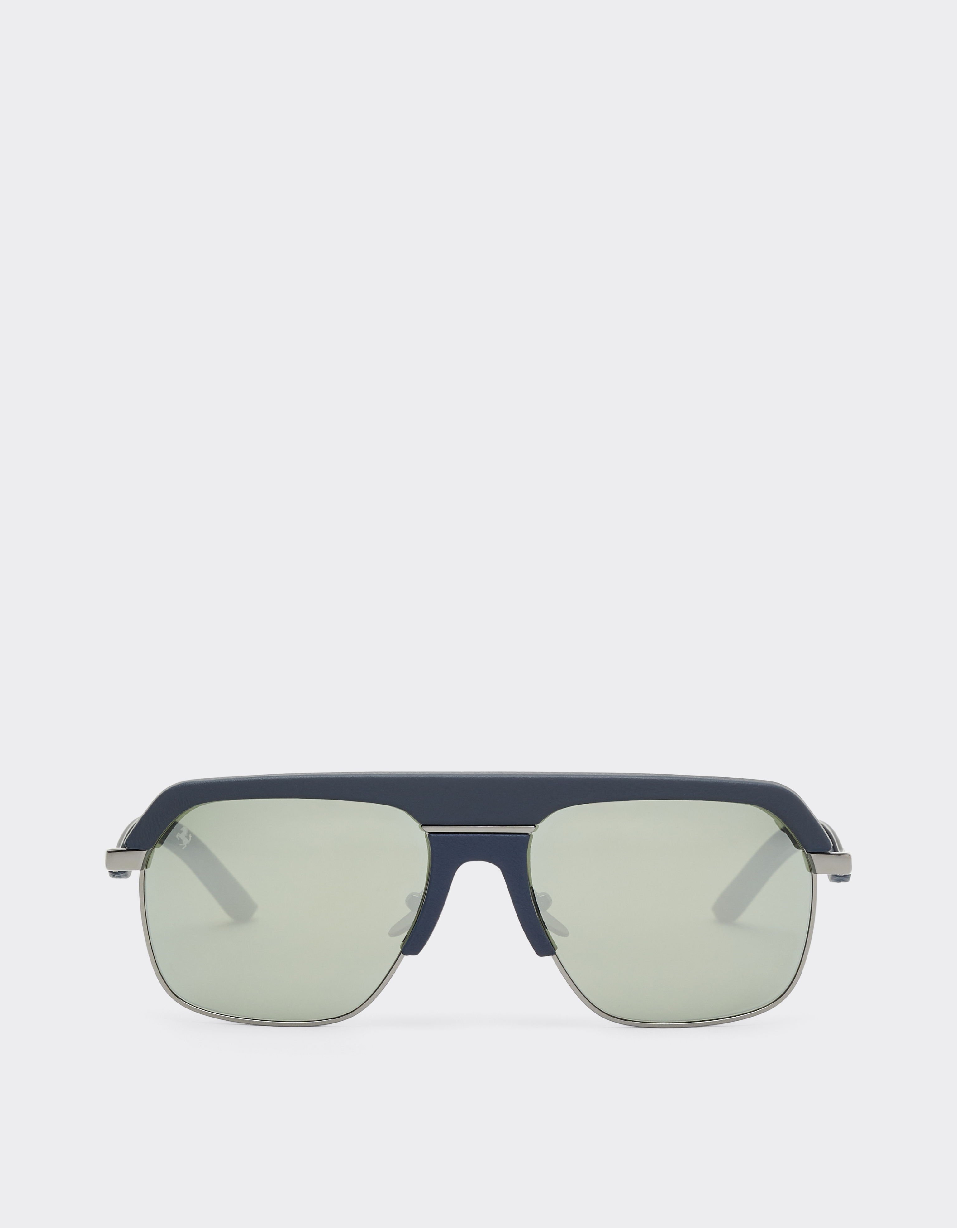 Ferrari Unisex Blu Scozia Sunglasses In Gunmetalmetal With Gray Mirrored Lenses - Collection Os