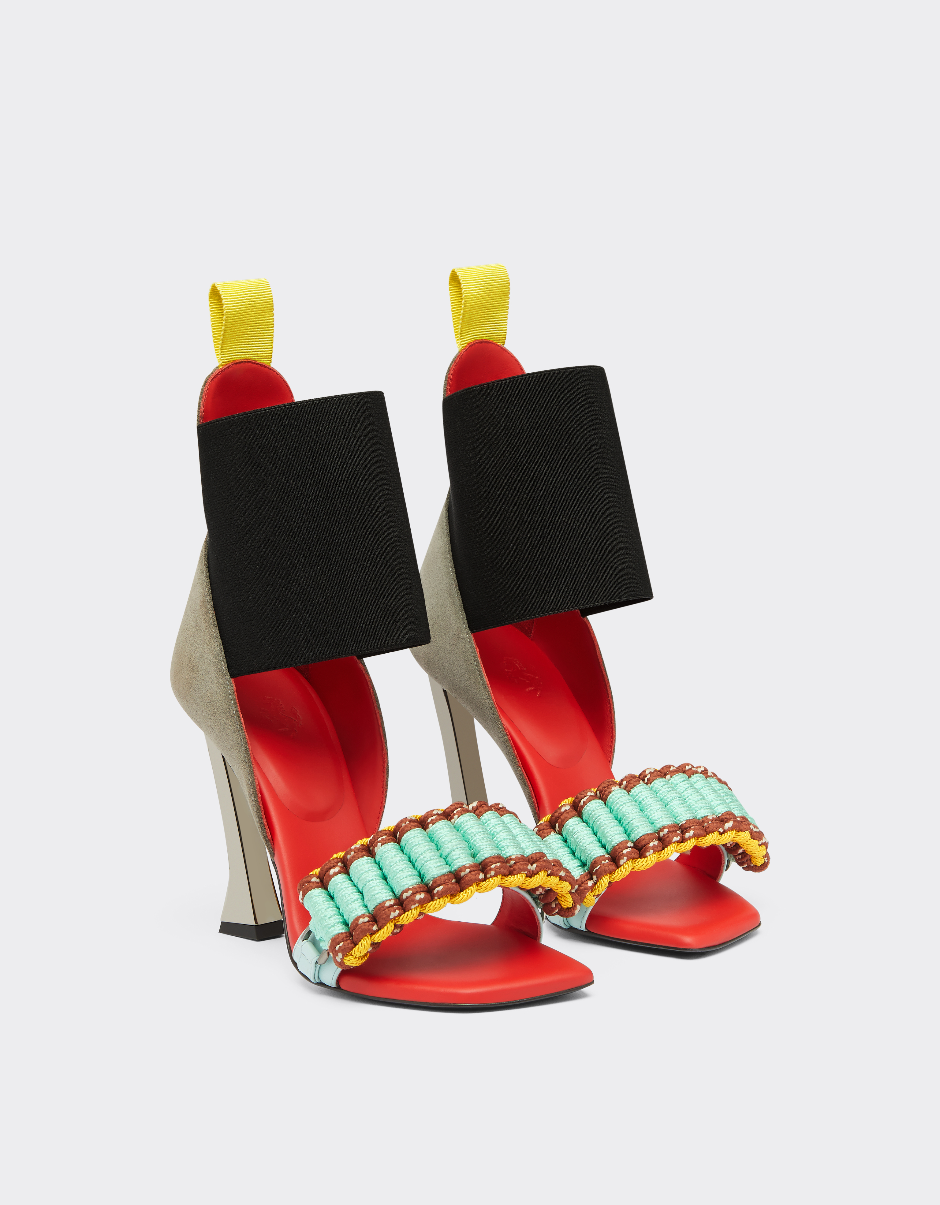 Shop Ferrari Suede Sandals With Scoubidou Detail In Ingrid
