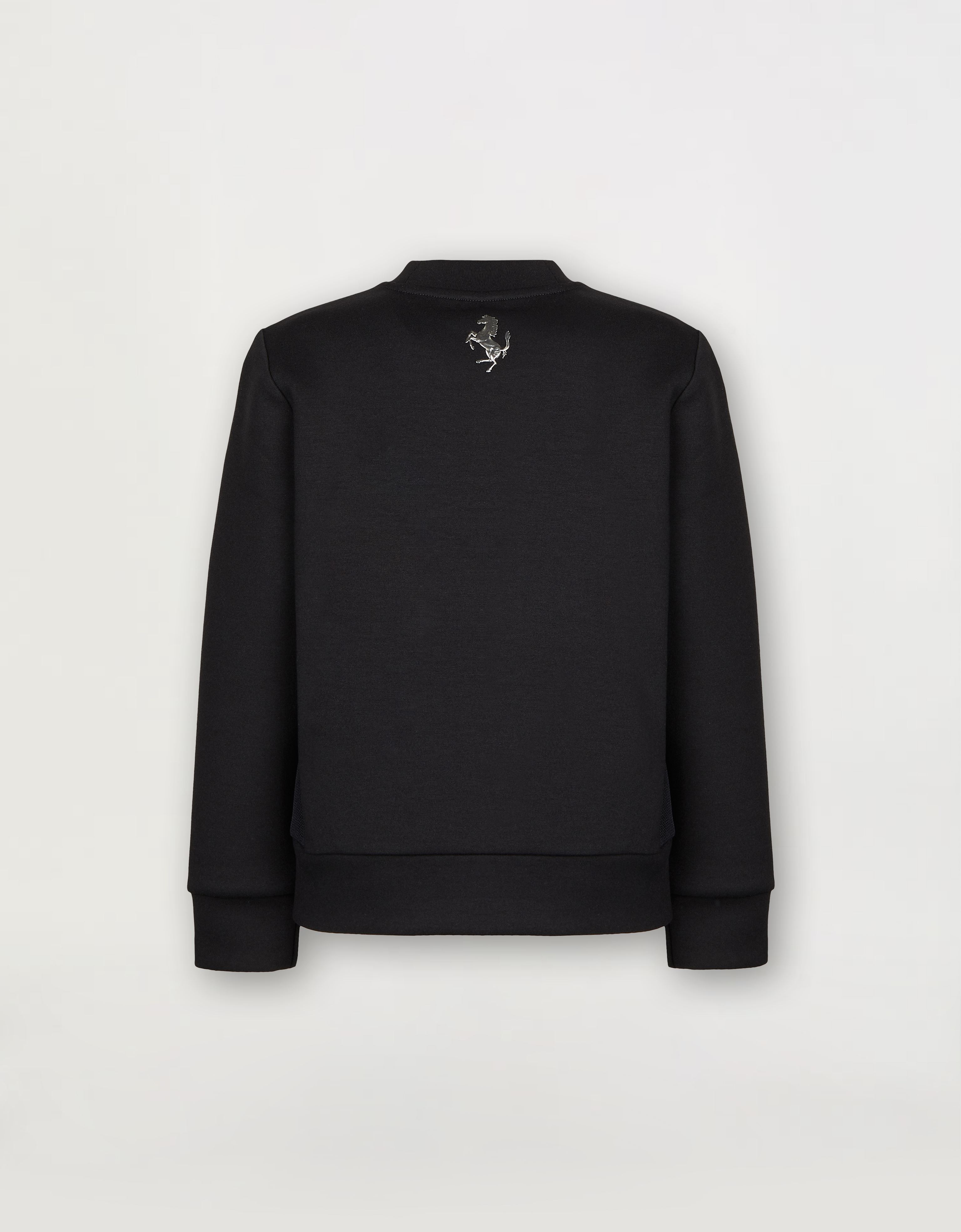 Ferrari Children's Sweatshirt In Recycled Scuba Fabric With Large Logo In Black