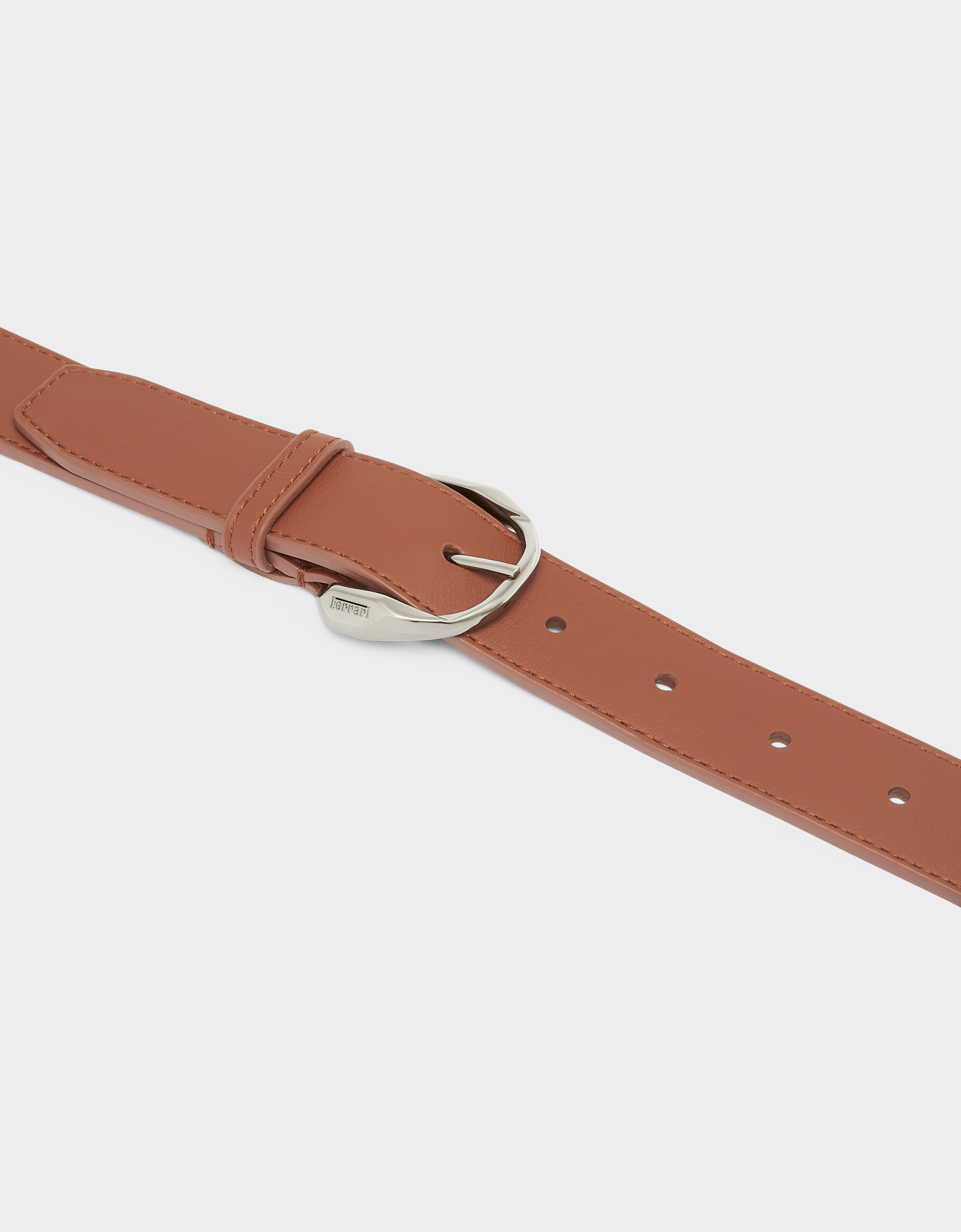 Ferrari Leather Belt With Prancing Horse Detail In Ebony