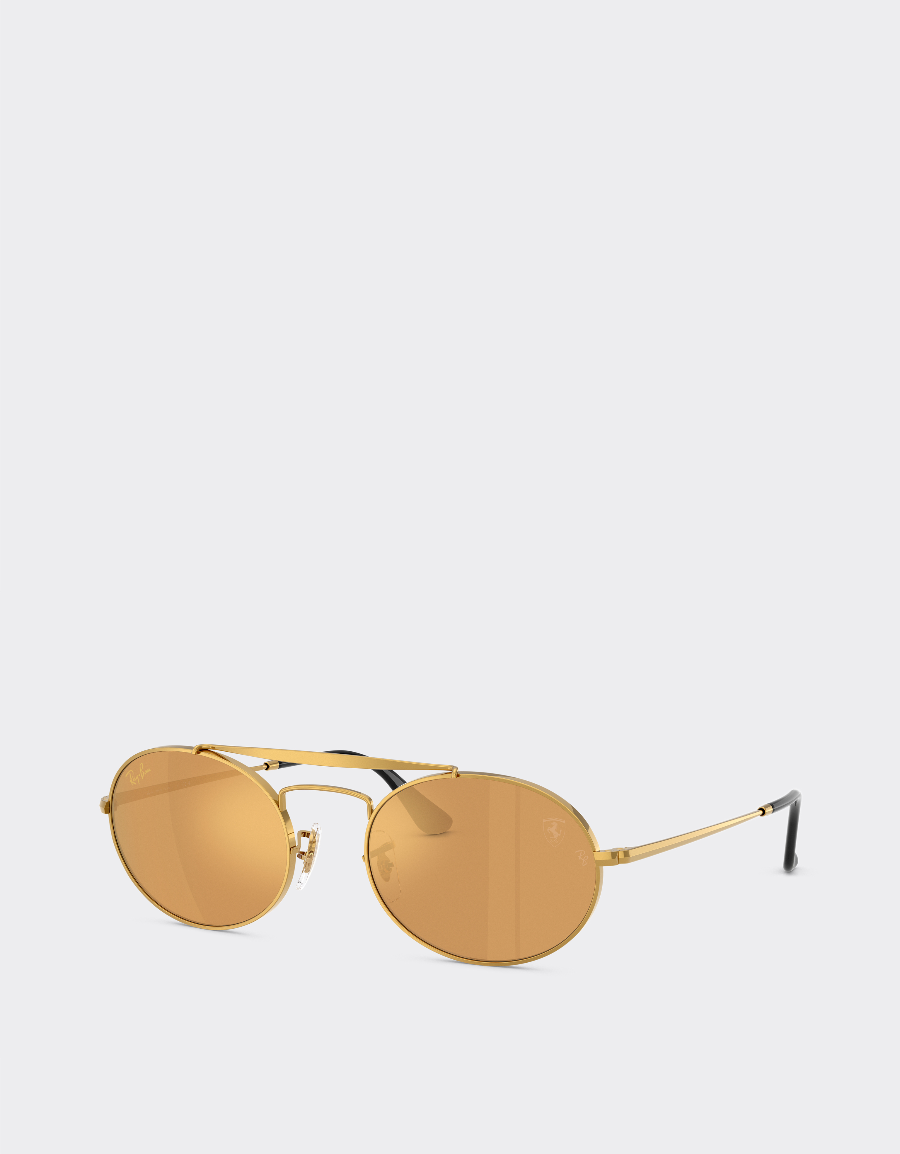 Ferrari Ray-ban For Scuderia  Rb3775m In Gold Metal With Light Brown Mirrored Gold Lenses In Gold