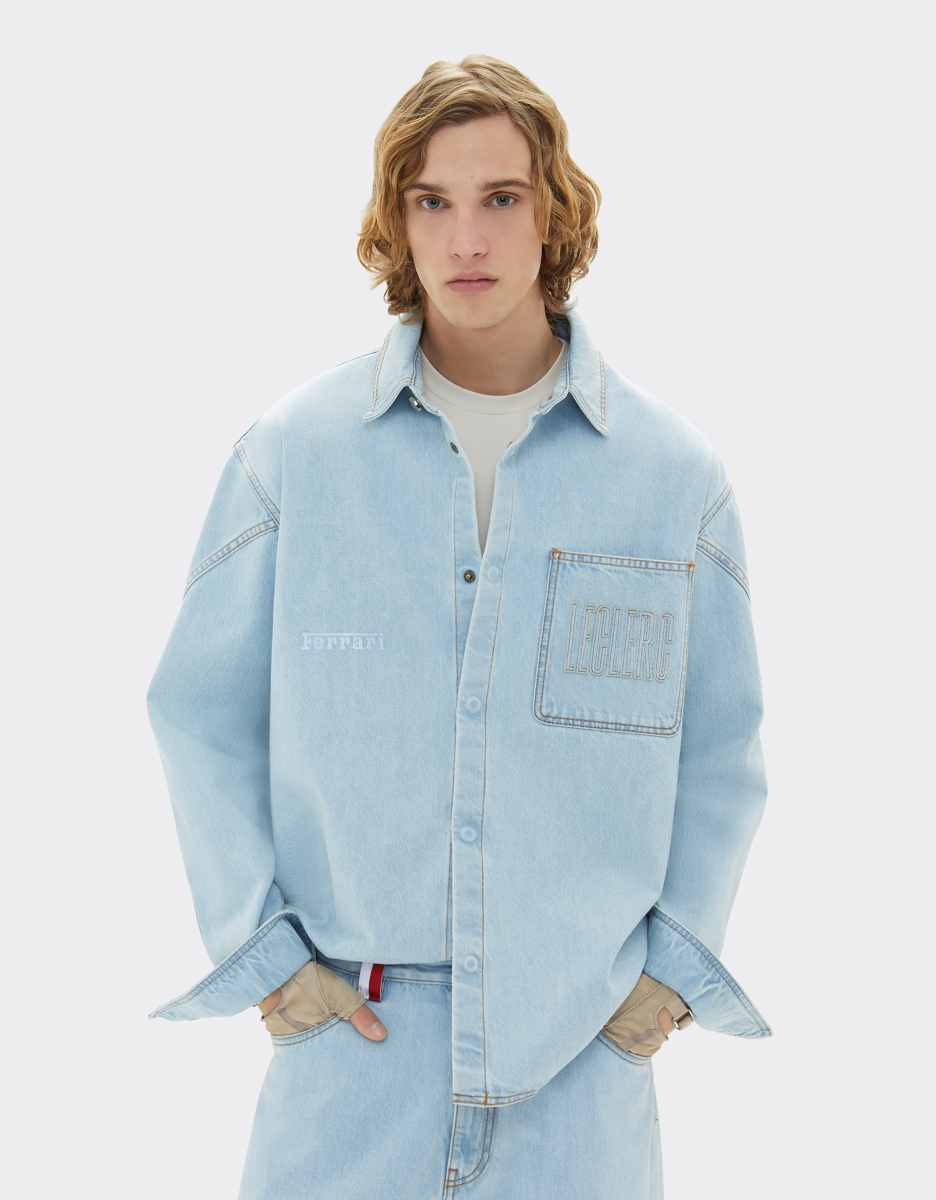 Ferrari X Charles Leclerc Denim Shirt