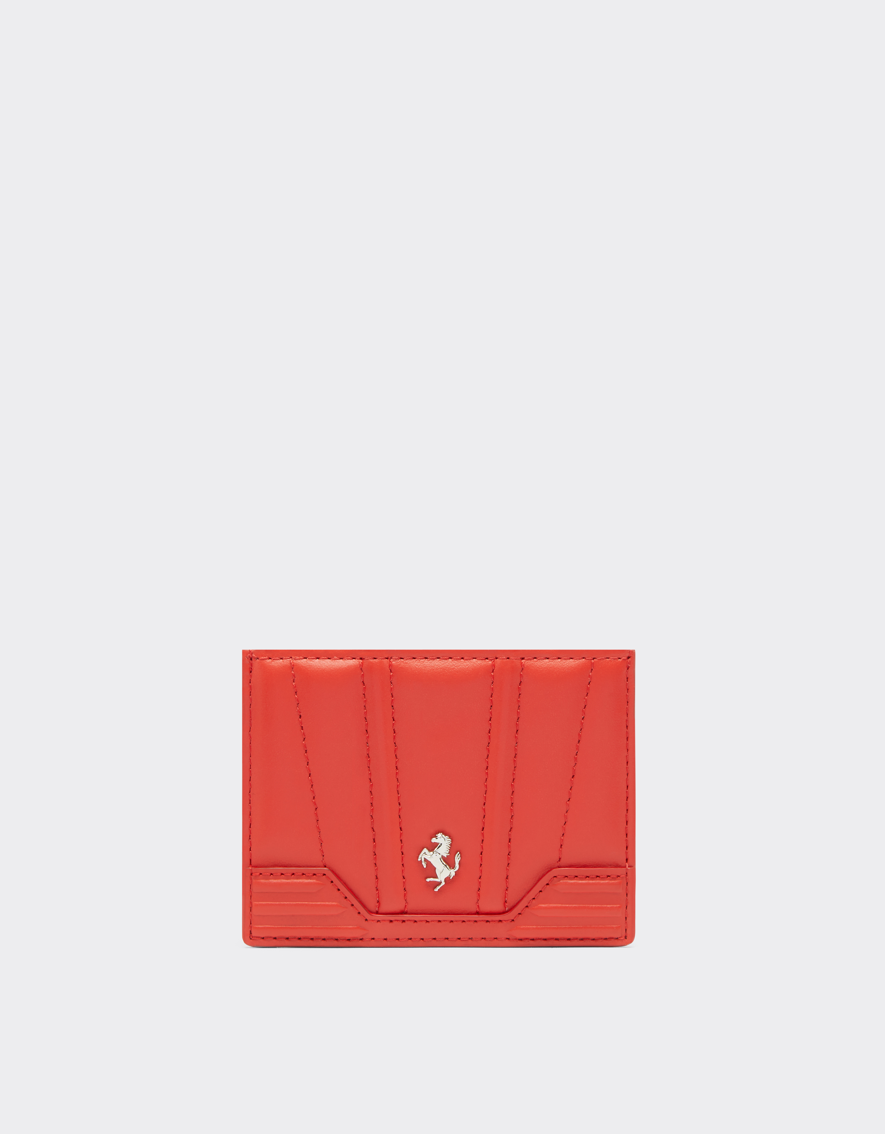 Ferrari Women's Rosso Dino Gt Leather Card Holder With Livery Motif - Wallets And Small Leather Goods Os