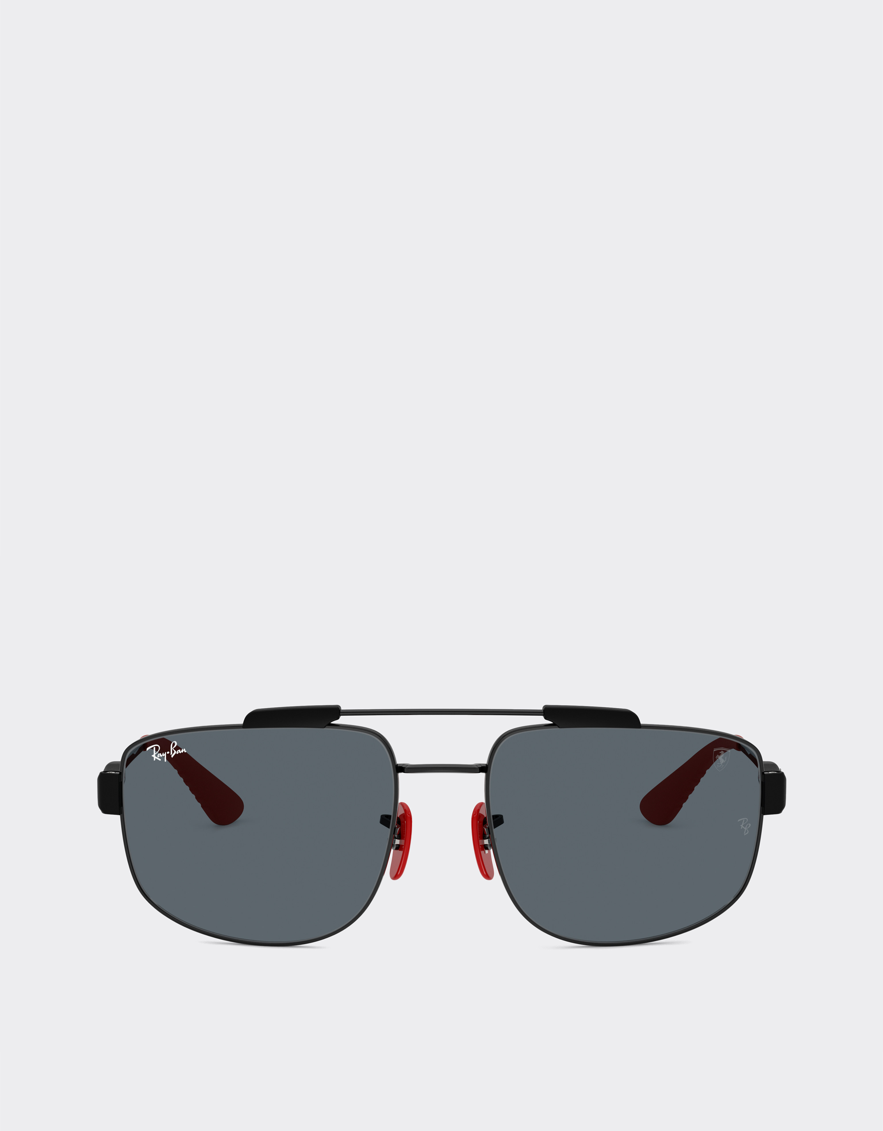 Ferrari Ray-ban For Scuderia  Rb3789m In Black Metal With Blue Lenses