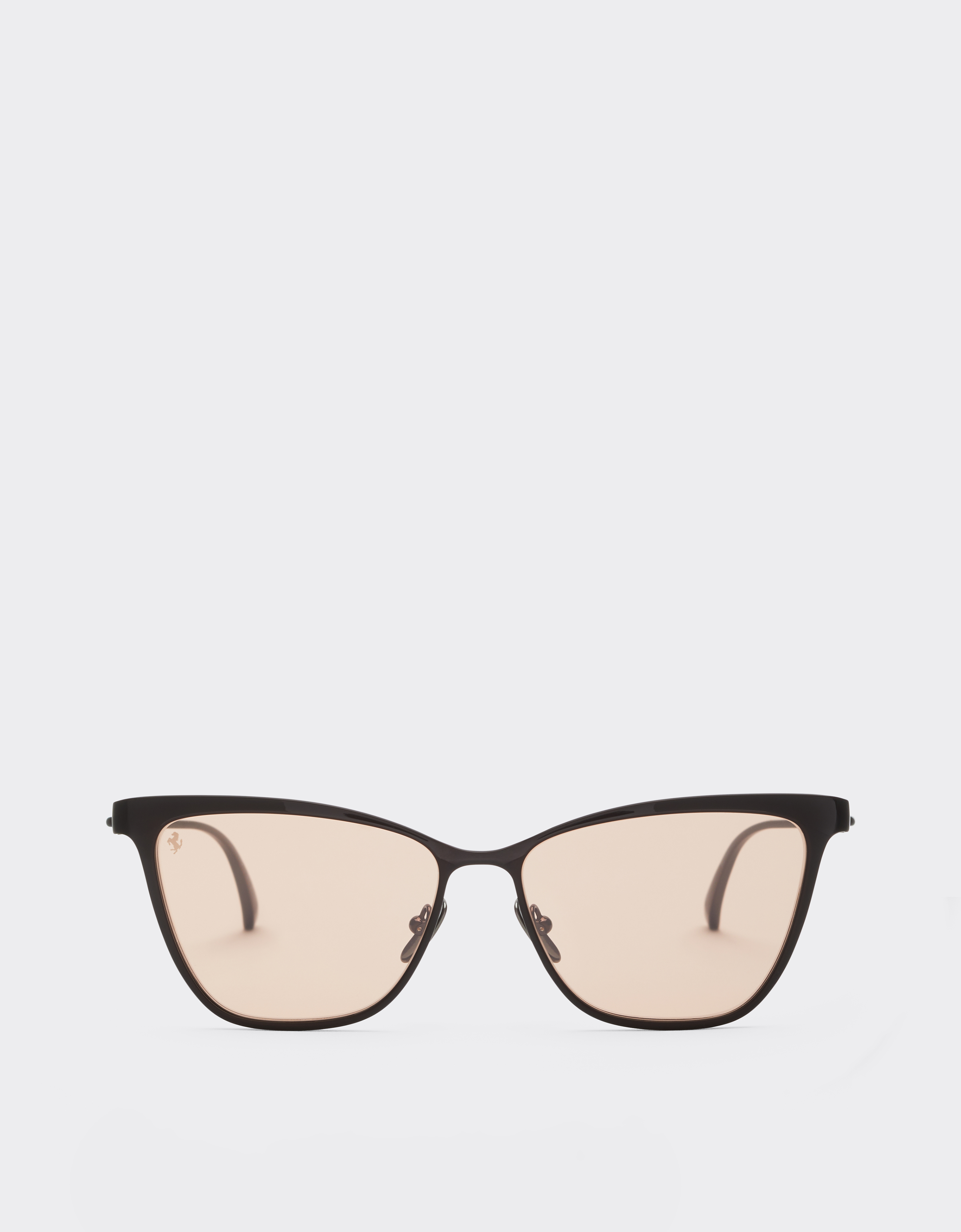 Ferrari Women's Red Brown Sunglasses In Brown Redmetal With Brown/Pink Crystal Lenses - Sunglasses Os