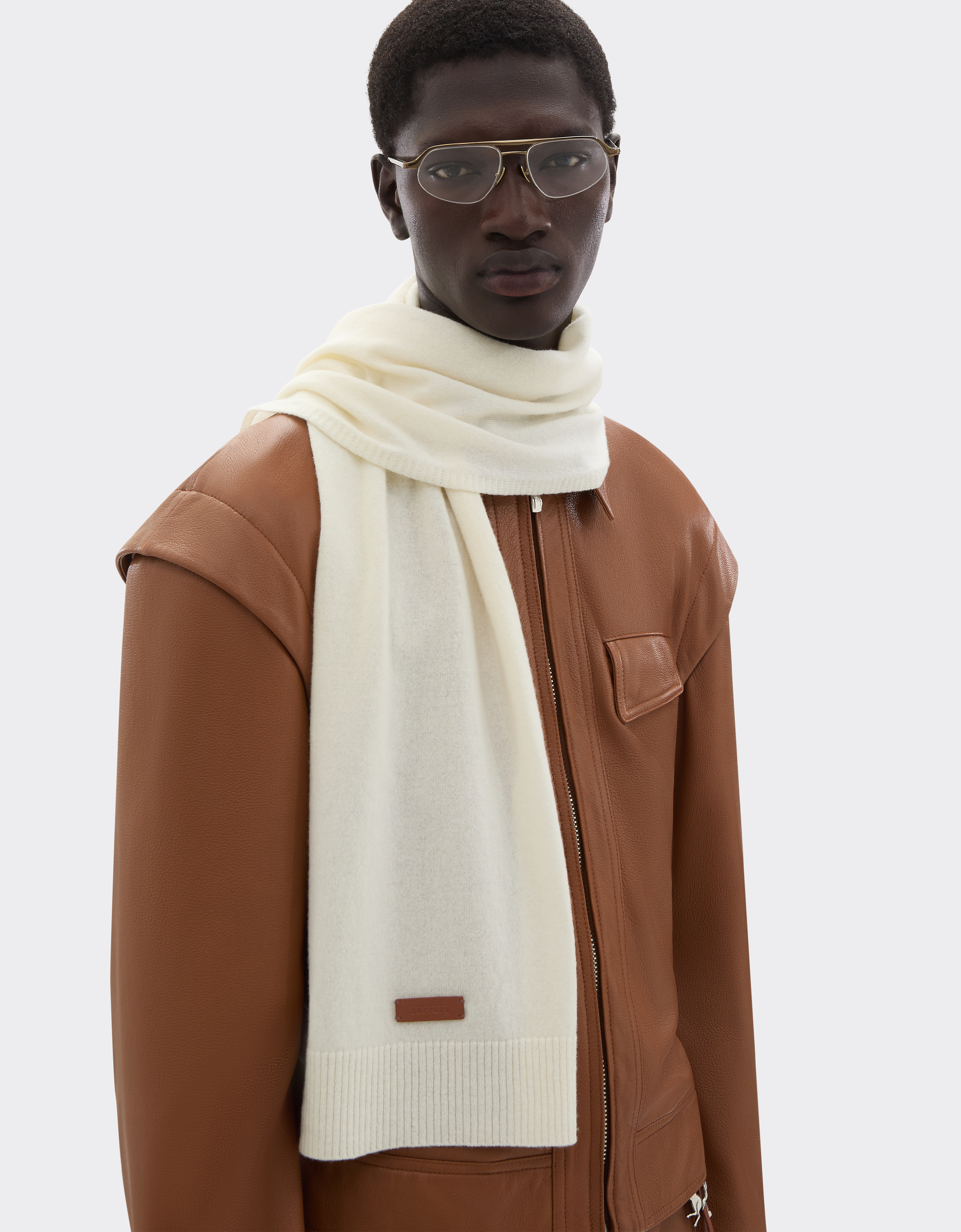 Ferrari Cashmere Scarf In Brown