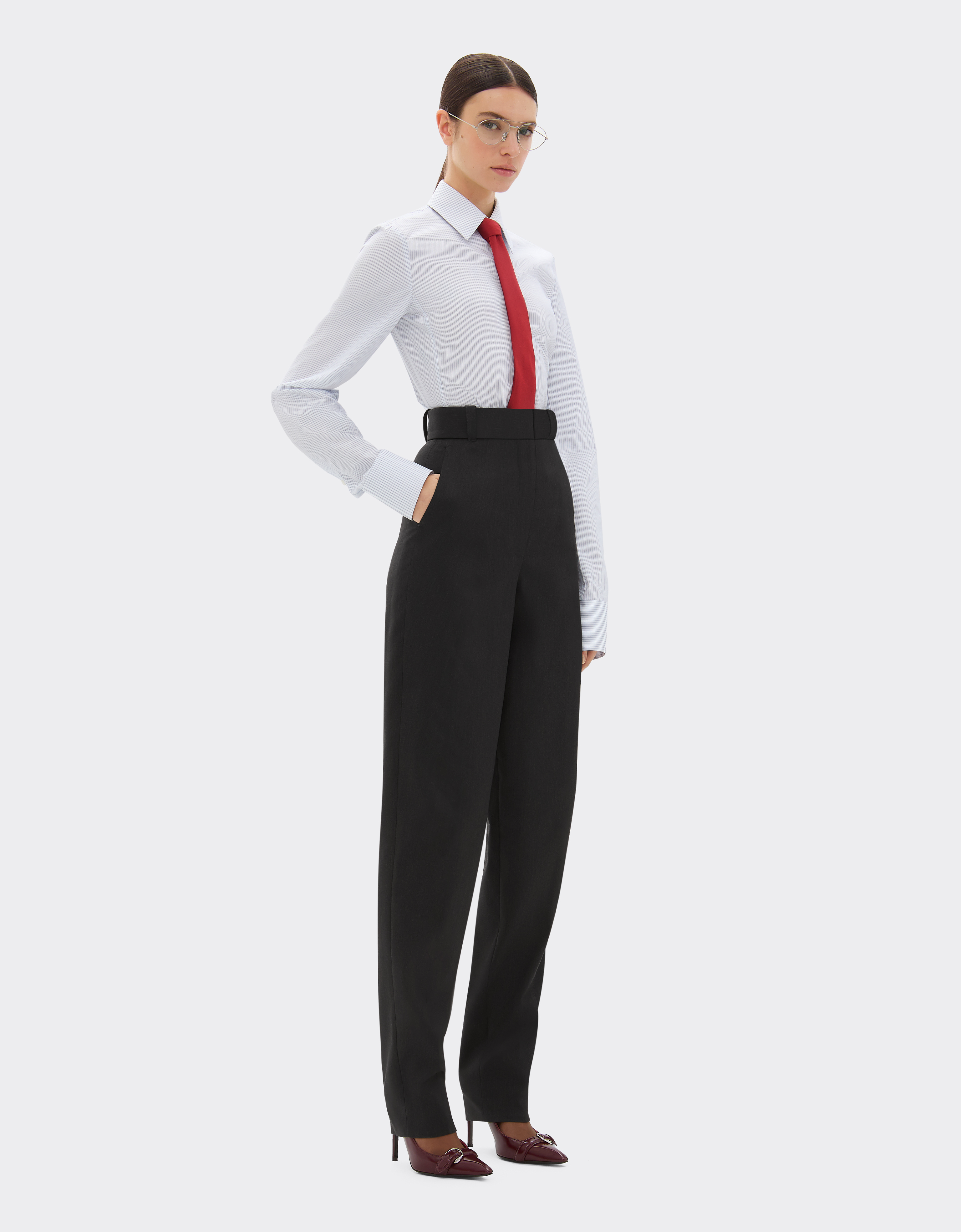 Ferrari Trousers In Q-cycle® Mélange Wool In Black