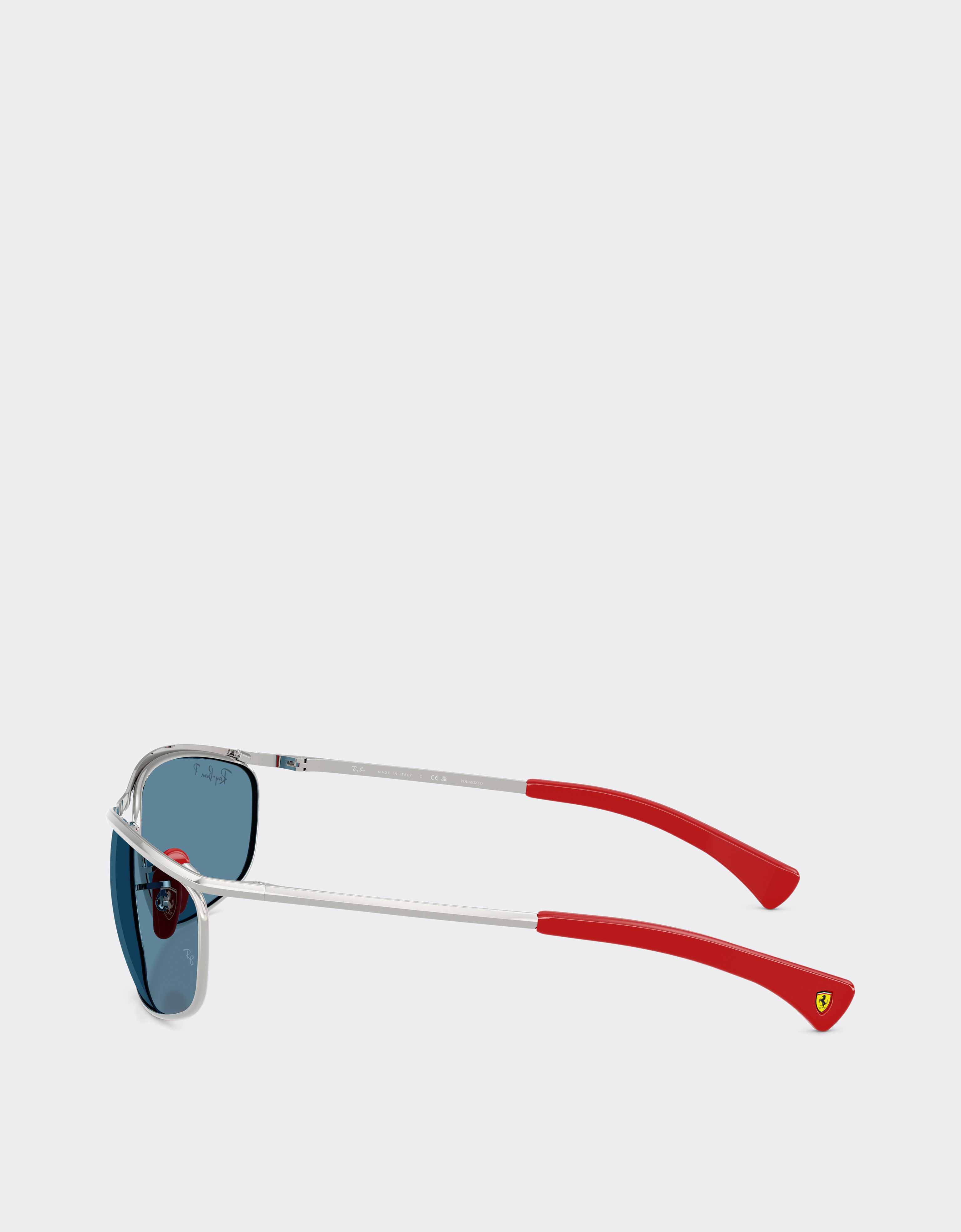  Ferrari Ray-ban Pour Scuderia Ferrari Rb3819m En Métal Argenté Avec Verres Bleus Polarisés -  Lunettes De Soleil Silver Os 