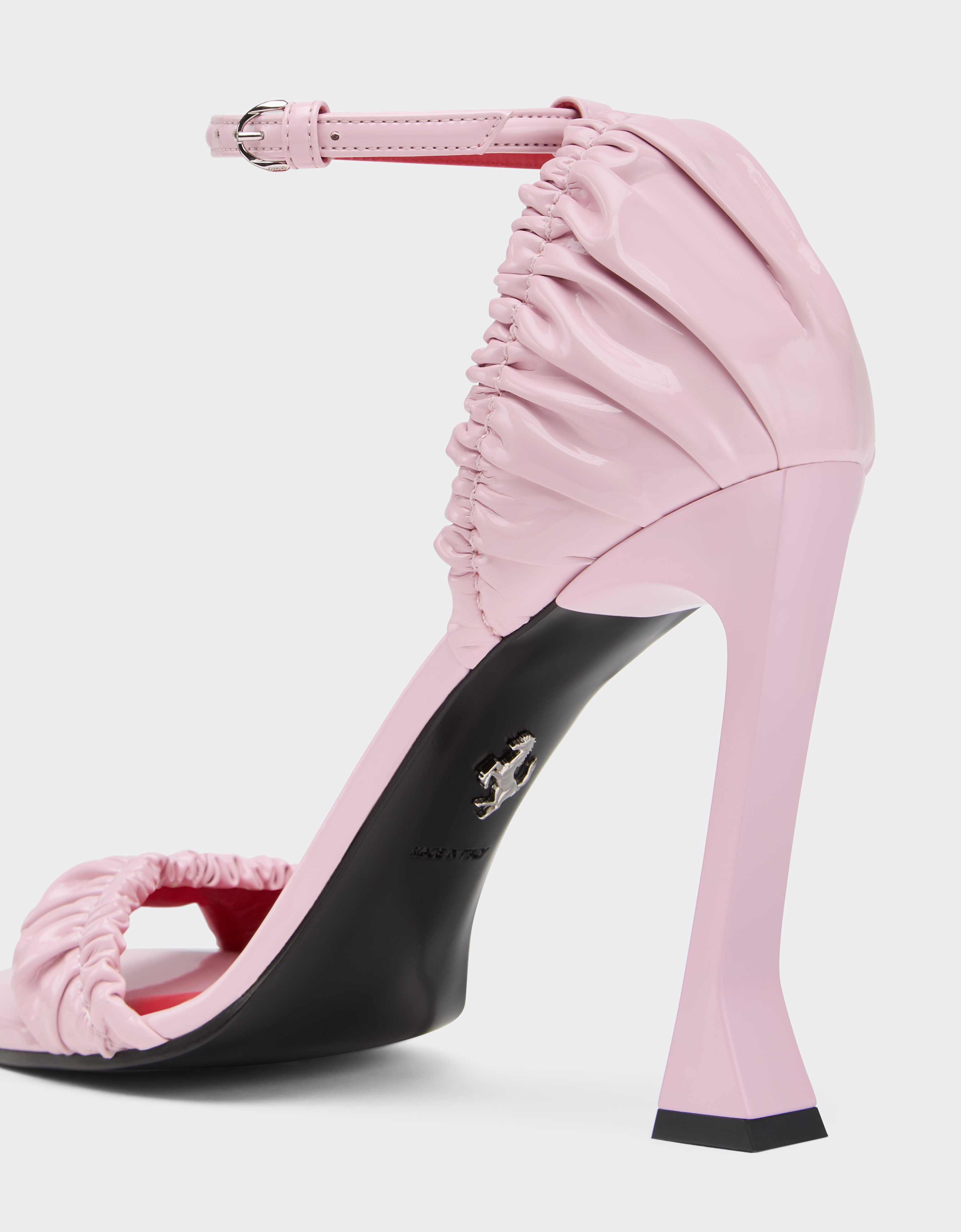 Ferrari Patent Leather High Heel Sandal With Strap