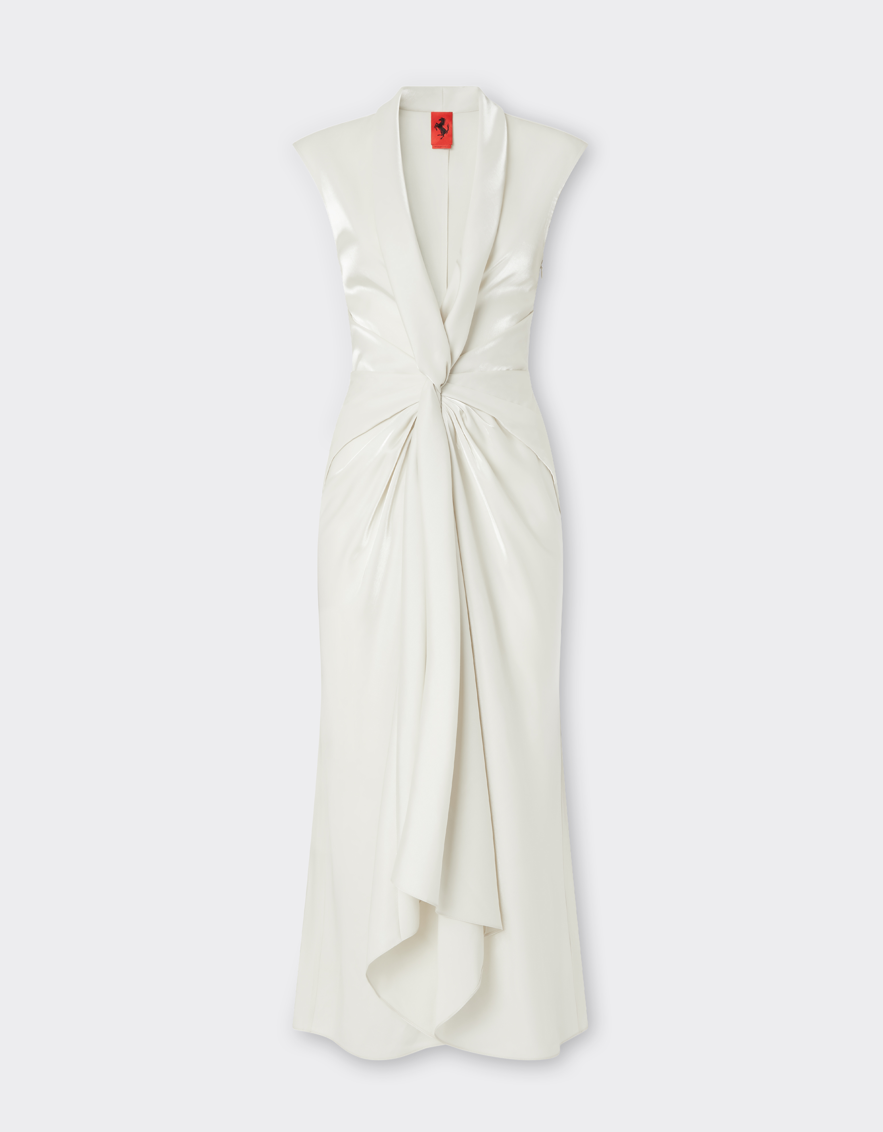 Ferrari Midi Dress In Shiny Viscose In Ecru