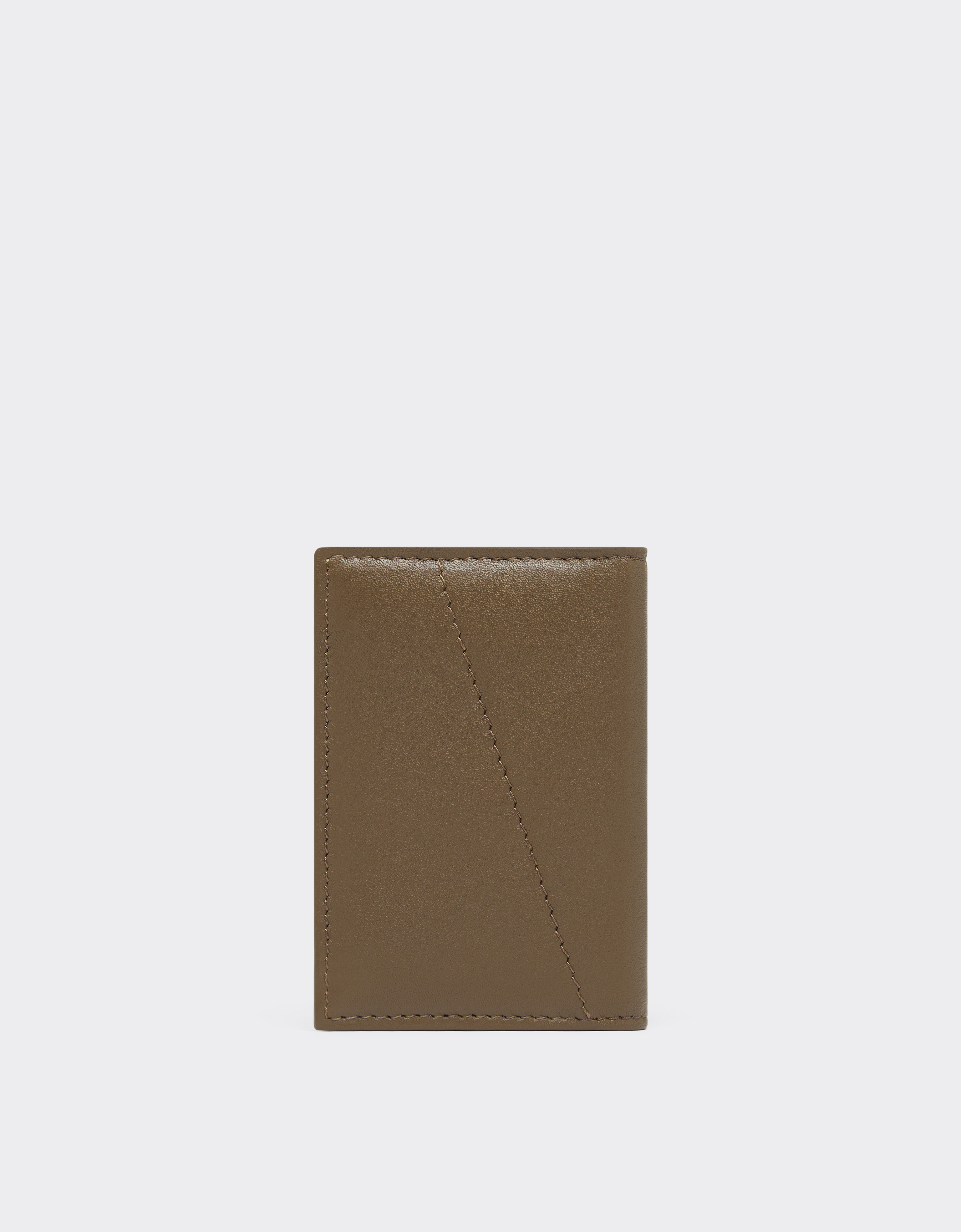  Ferrari Card Holder With Smooth Leather Pocket - Male Wallets Khaki Green Os 