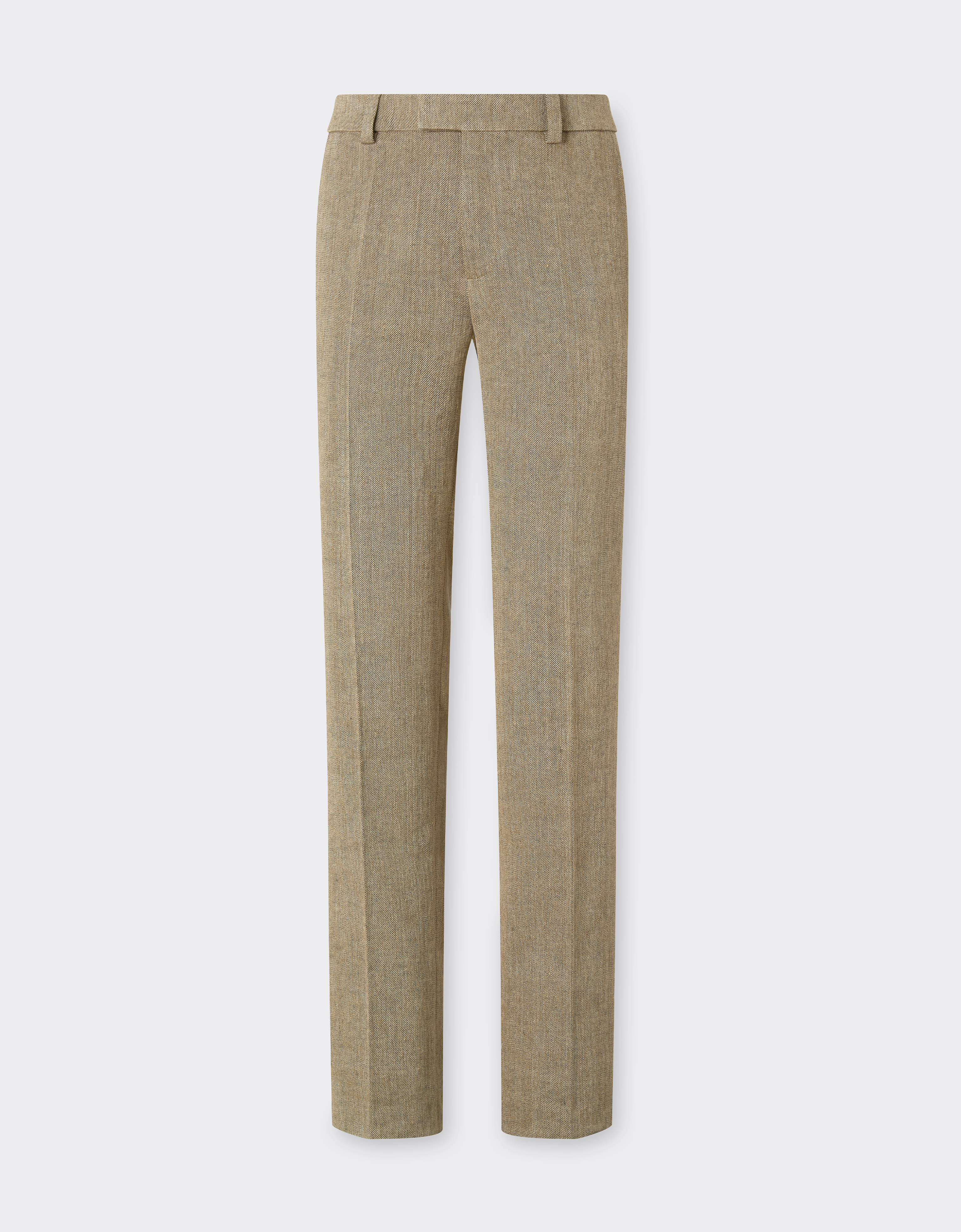 Ferrari Men's Khaki Green Chino Trousers In Faded Twill - Trousers 46