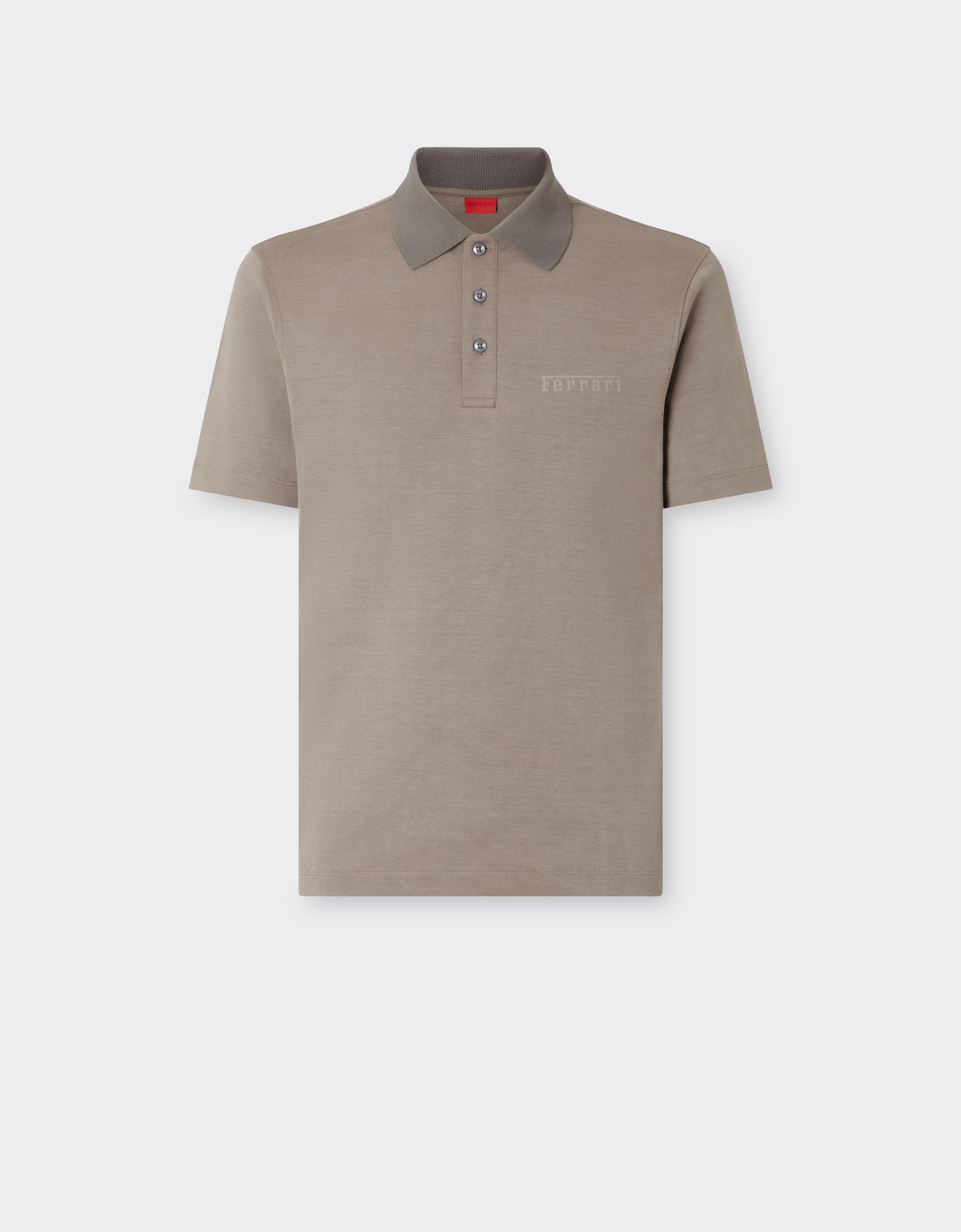 Ferrari Men's Clay Cotton Polo Shirt With Logo - Polos M