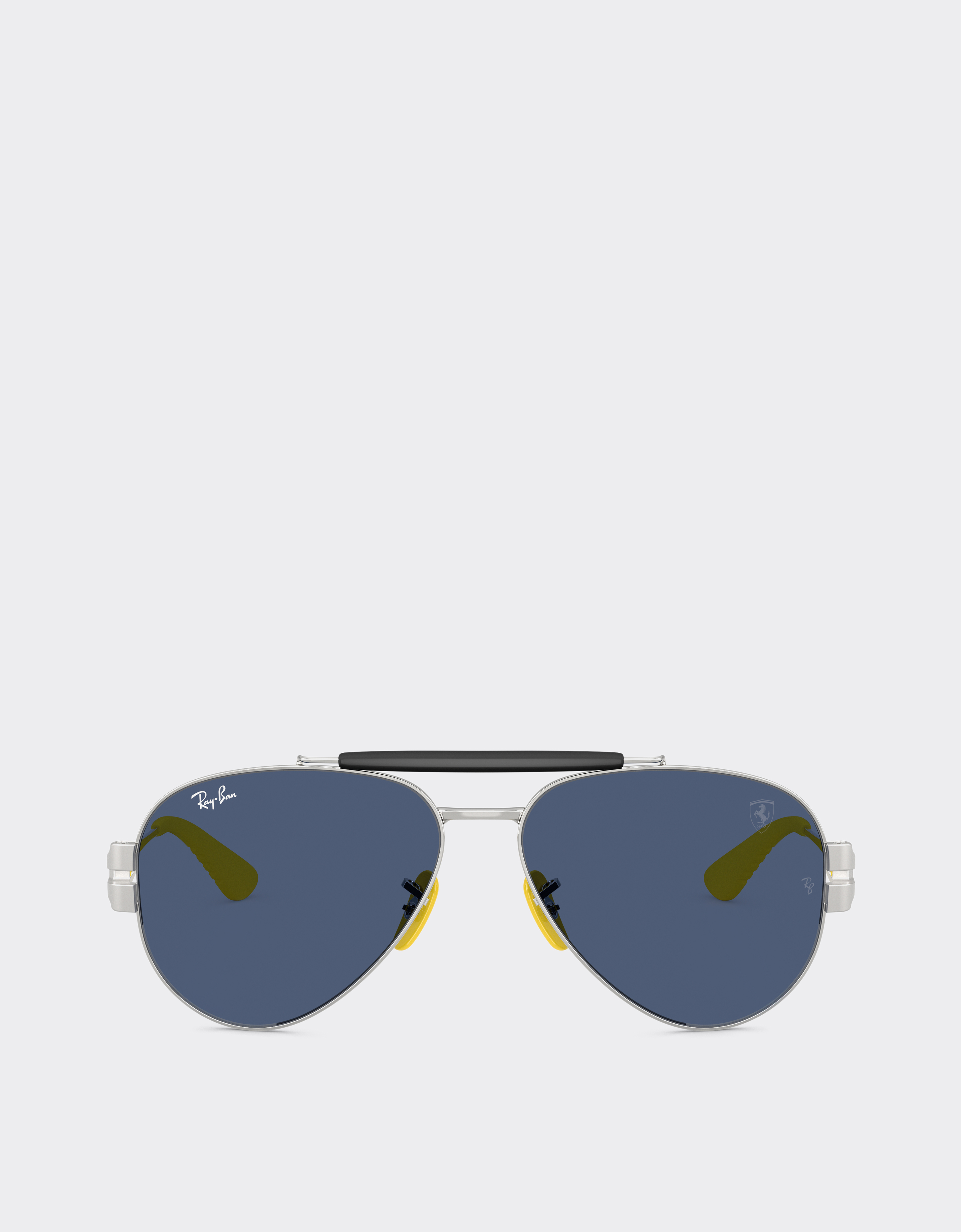Ferrari Unisex Silver Ray-Ban For Scuderia Rb3762m In -Tone Metal With Blue Lenses - Sunglasses Os