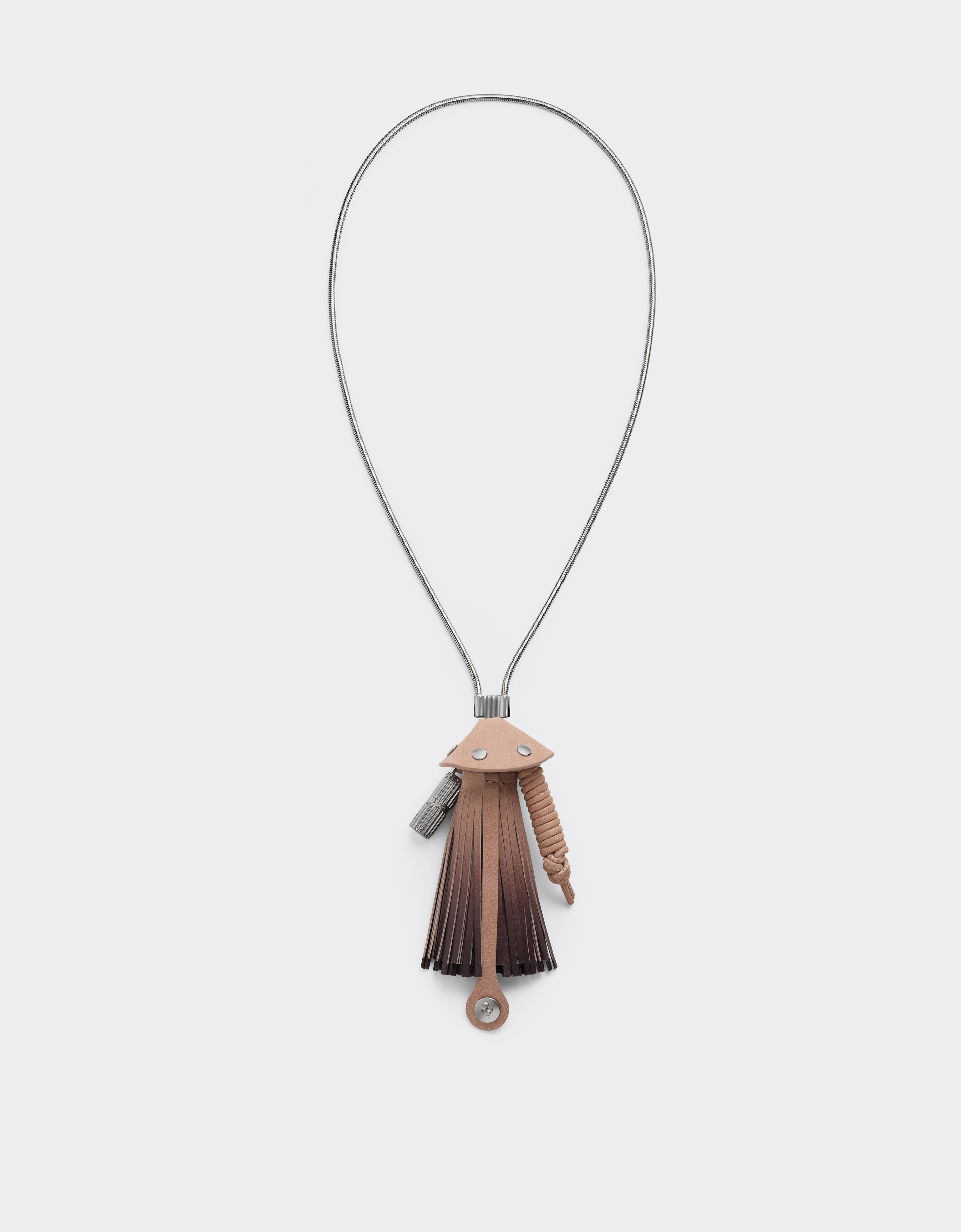 Ferrari Unisex Cipria Metal And Shaded Leather Necklace - Necklaces Os