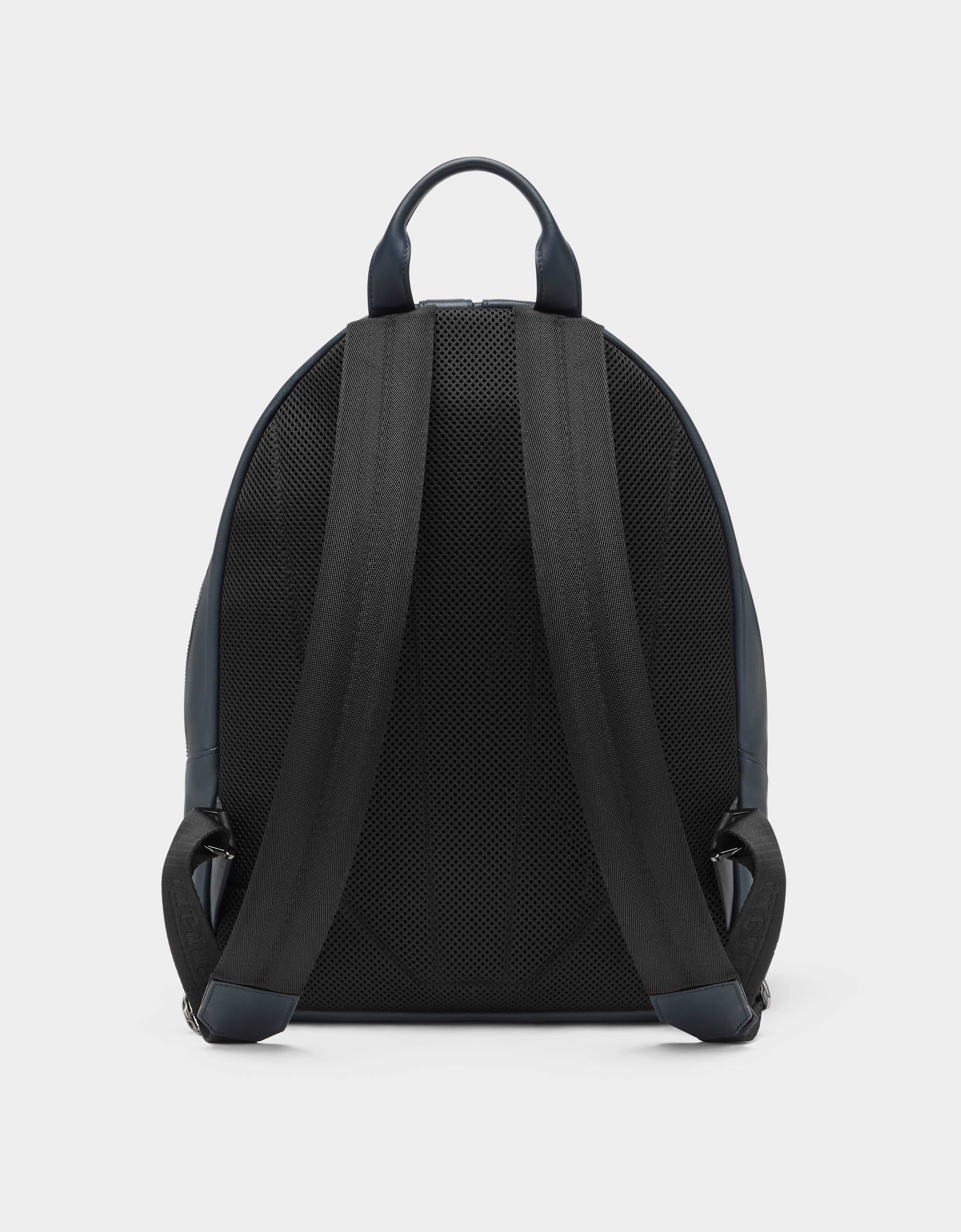 Ferrari Rucksack In Tumbled Leather In Navy