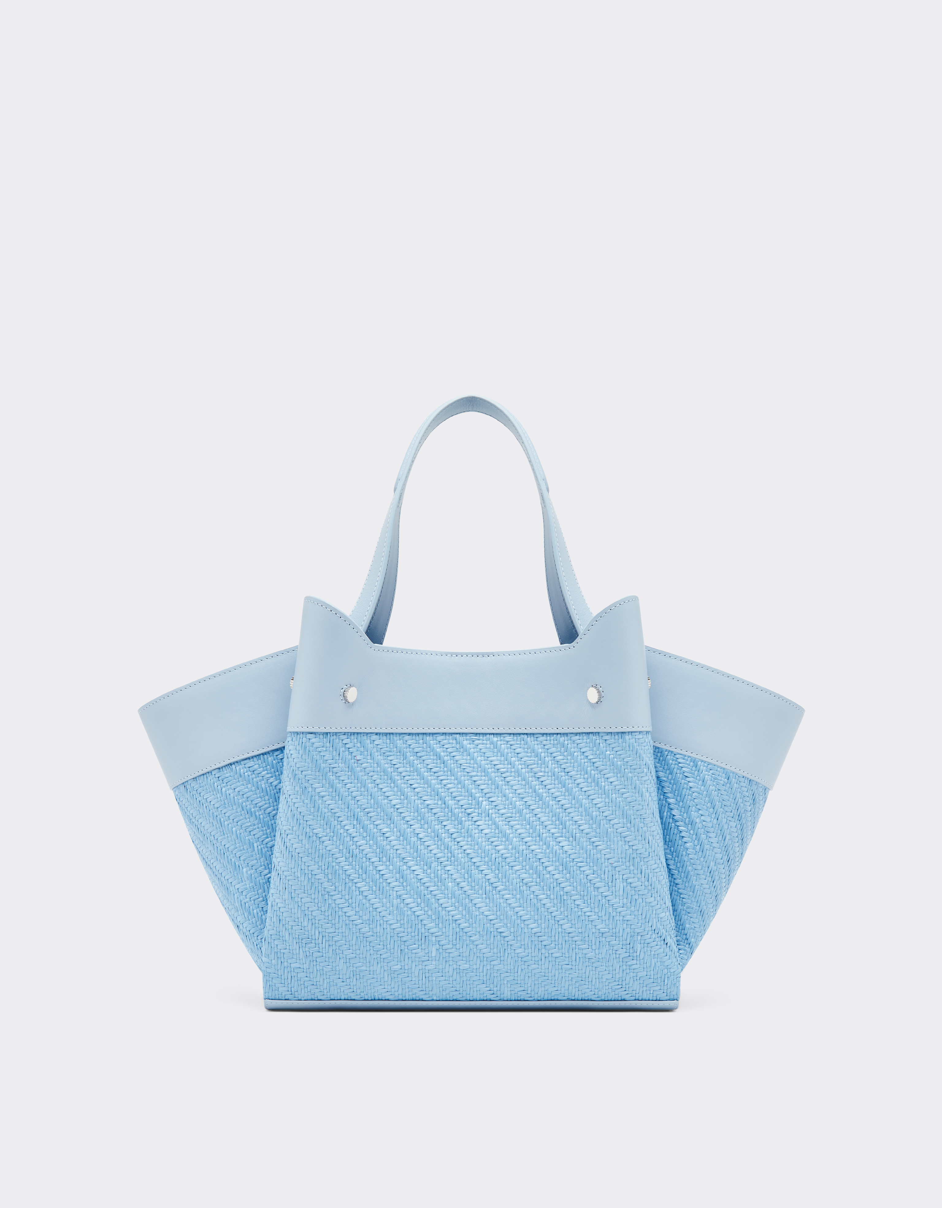Ferrari Small Raffia And Leather Tote Bag