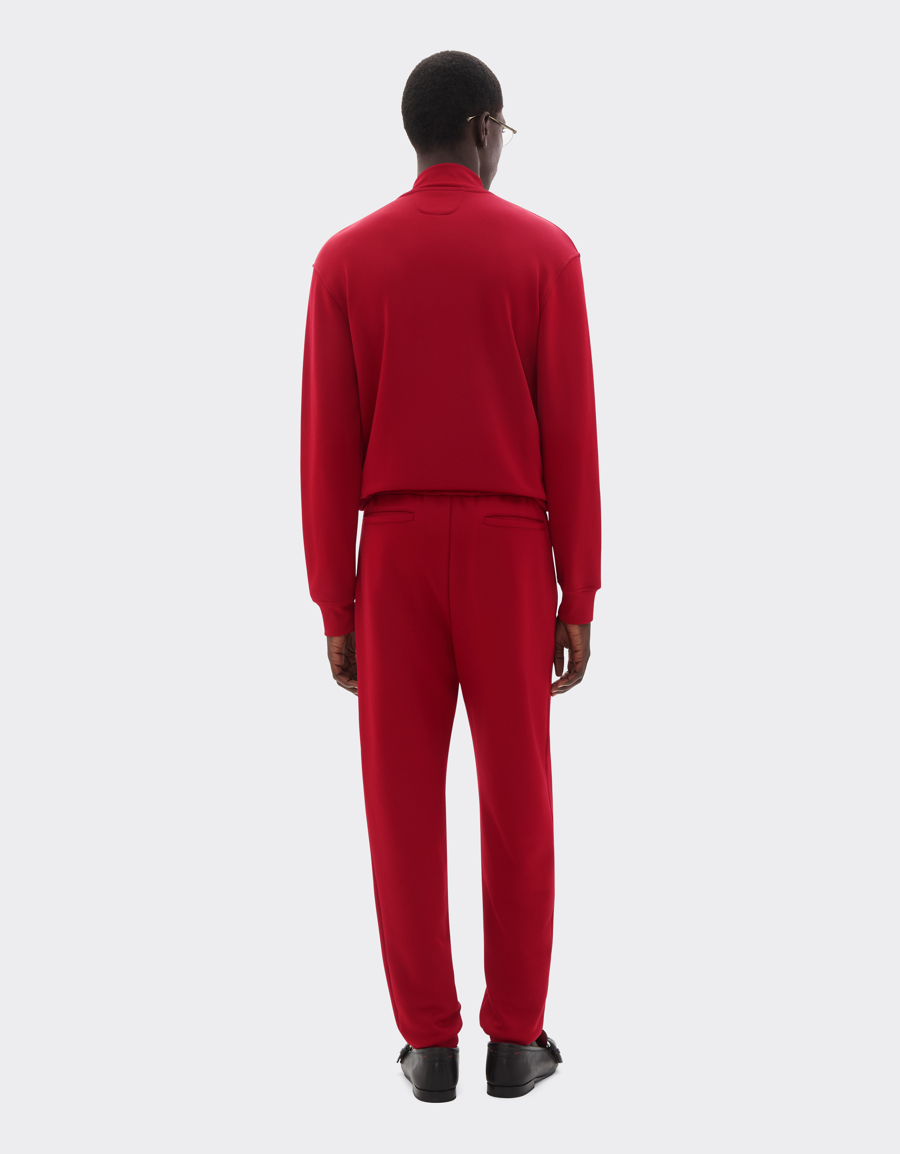 Ferrari Technical Jersey Fleece Pants In Burgundy