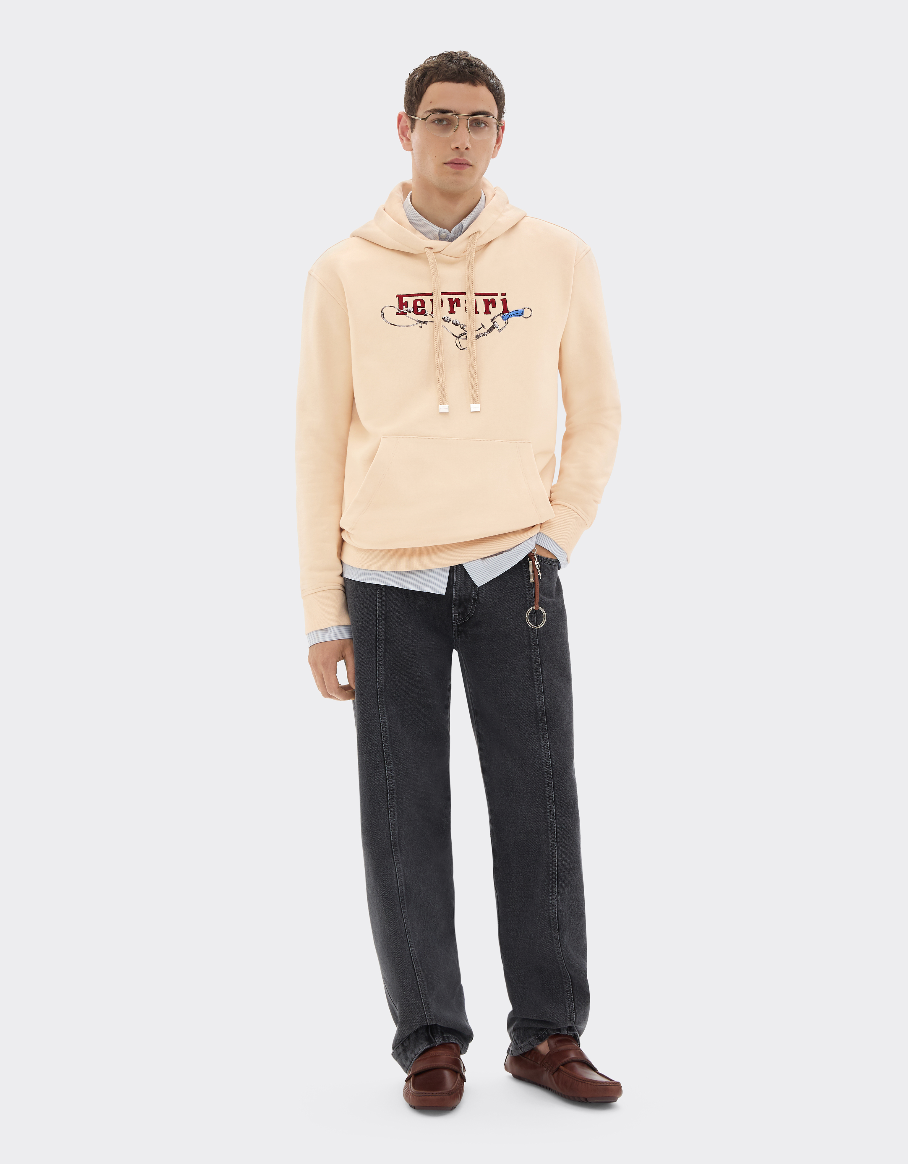  Ferrari Sweat à Capuche Avec Broderie Ferrari - Male Sweat-shirts Et Pièces En Maille Powder Pink Xs 