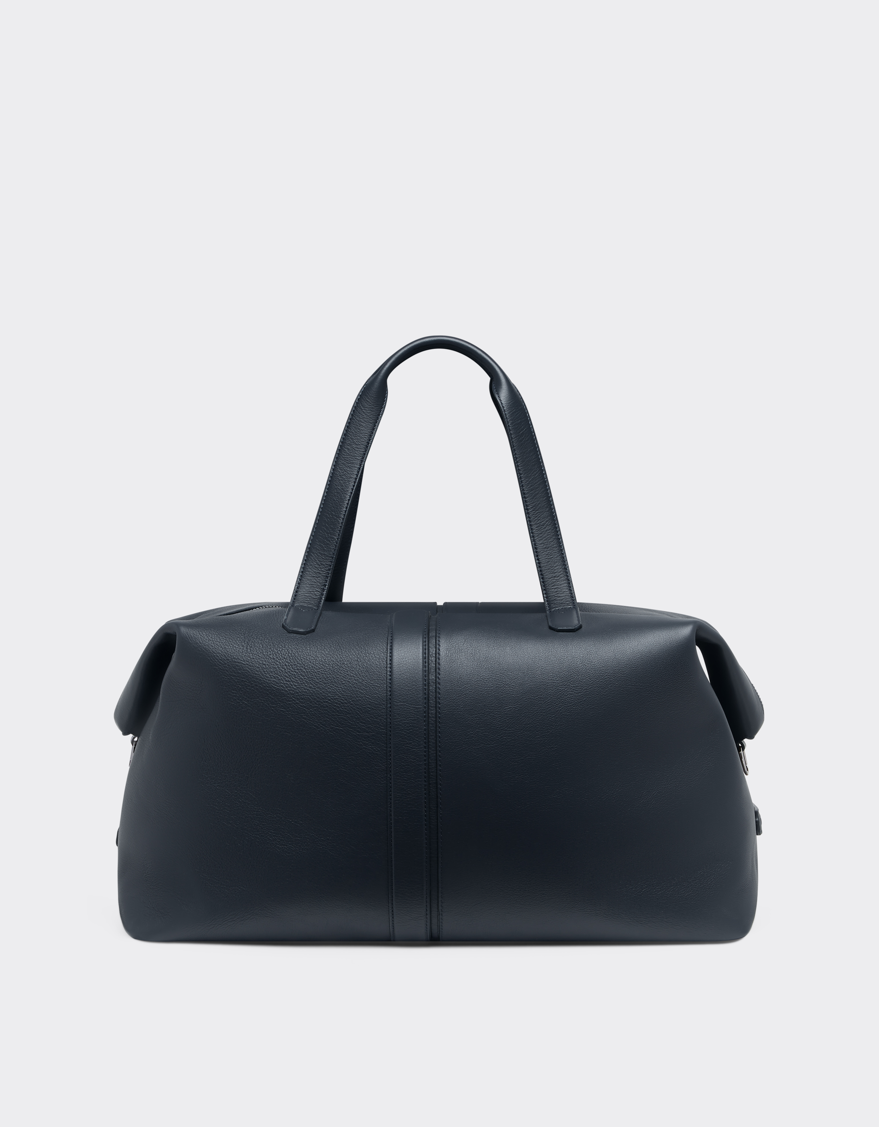 Ferrari Duffle Bag In Tumbled Leather In Navy