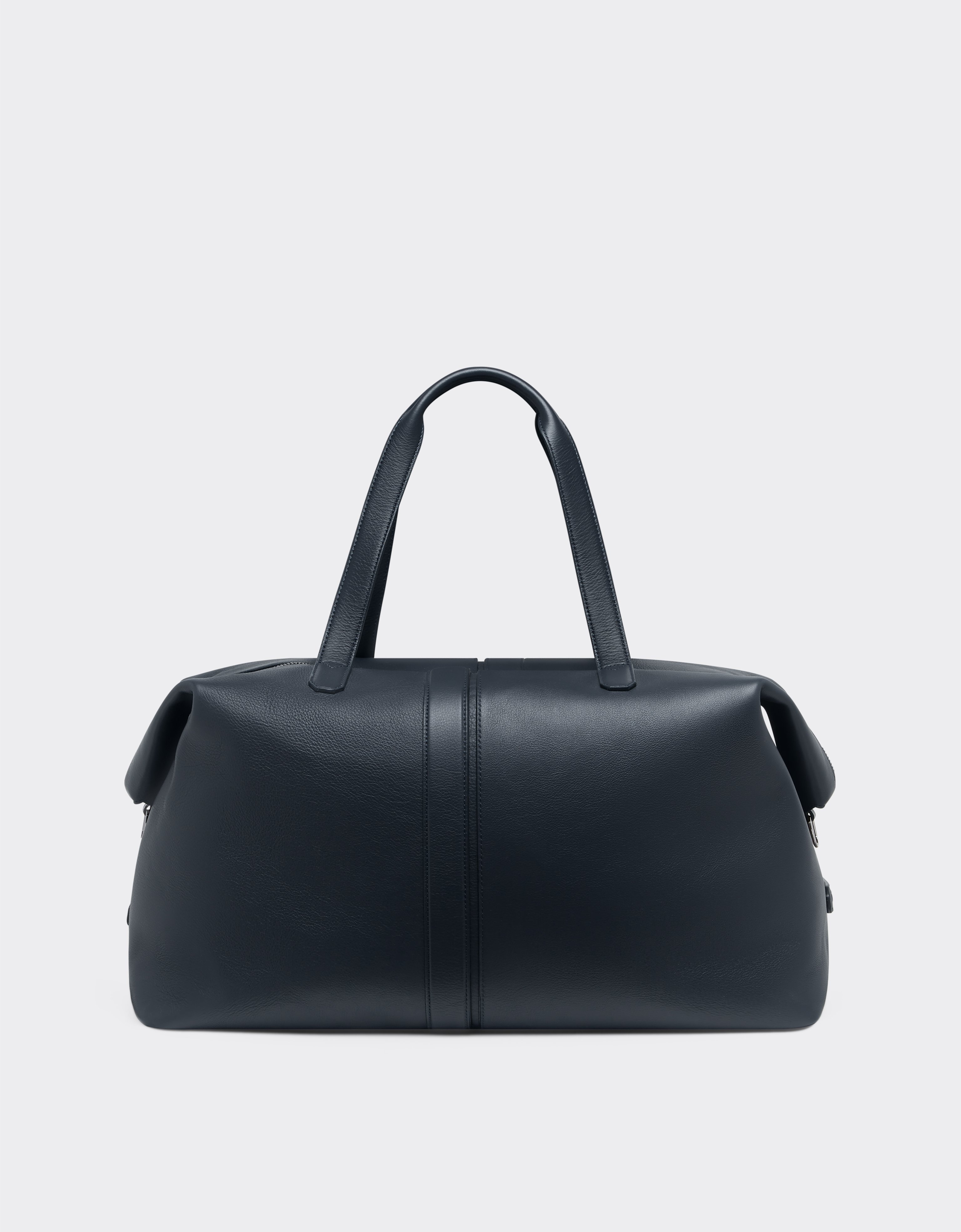 Ferrari Duffle Bag In Tumbled Leather In Navy