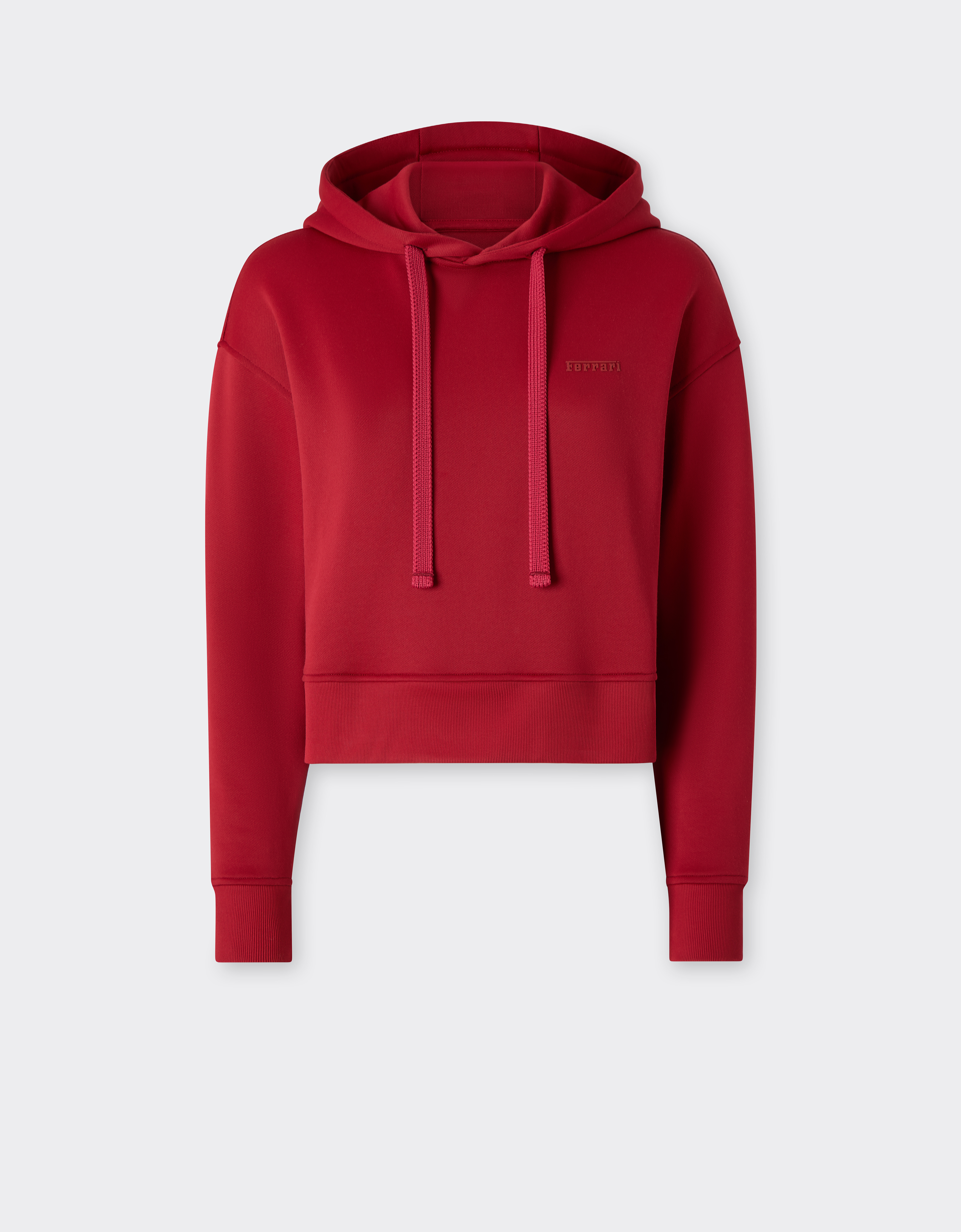 Ferrari Technical Jersey Hoodie In Red