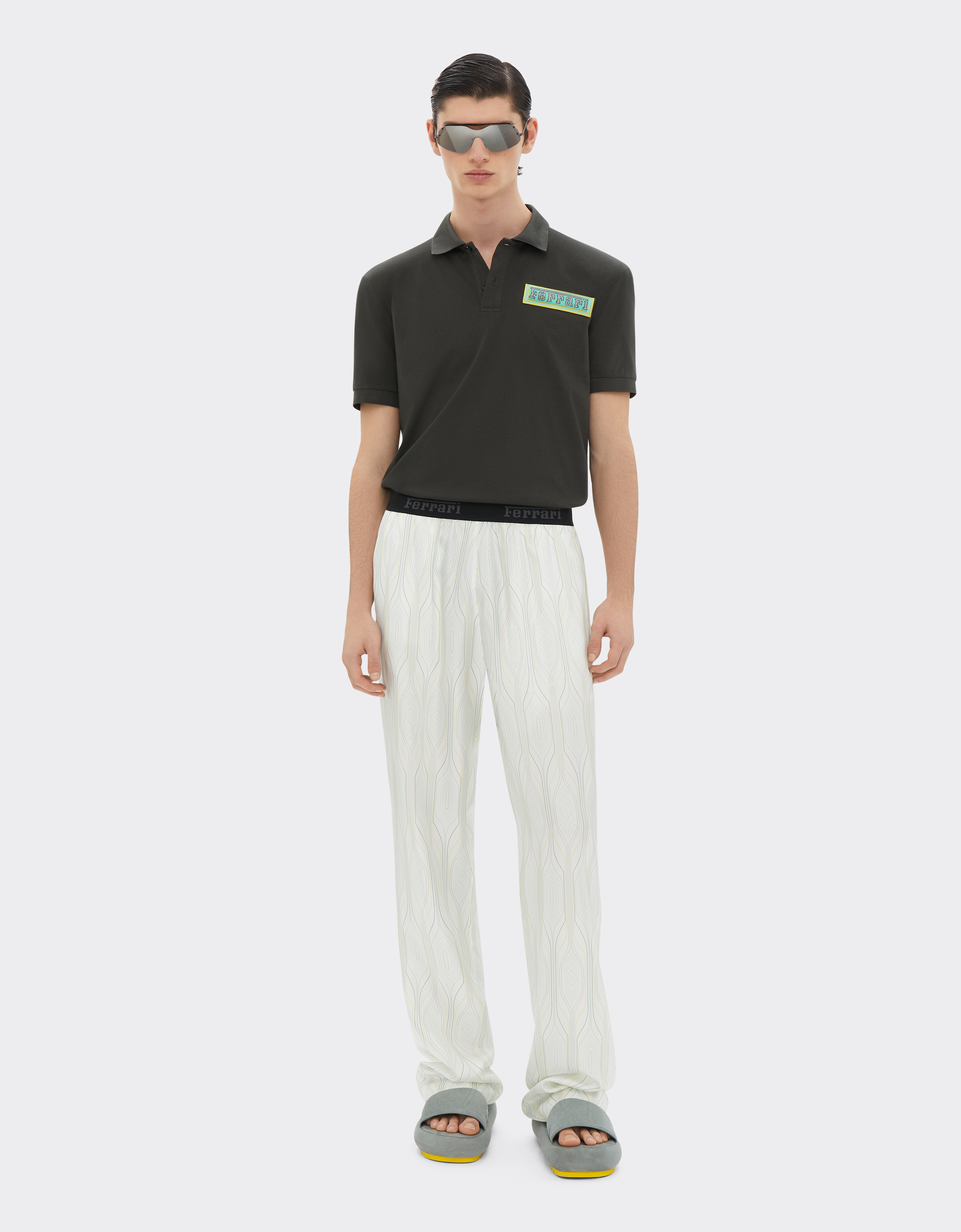 Ferrari Miami Collection Cotton Polo Shirt In Ingrid