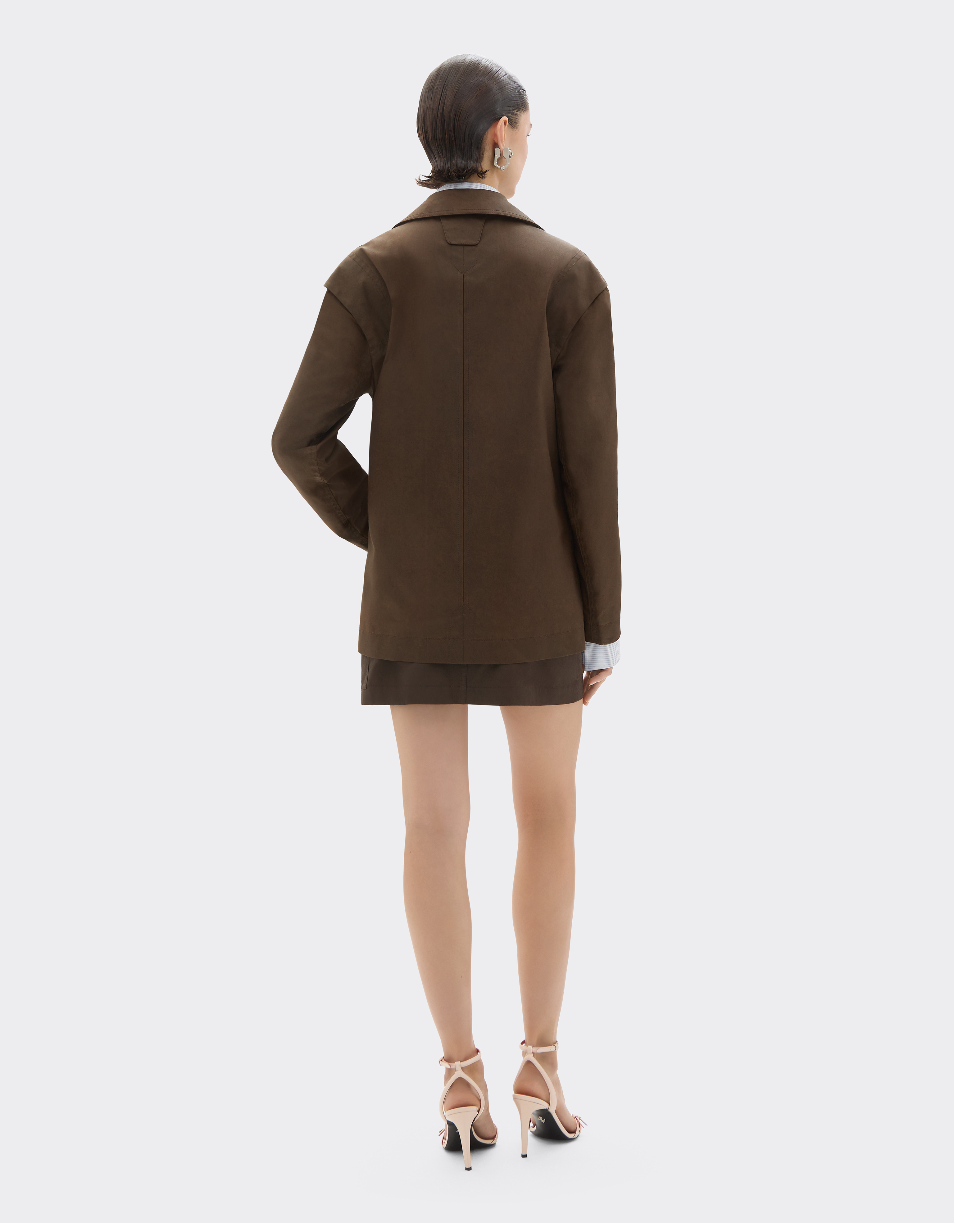 Ferrari Technical Gabardine Jacket With A Vintage Effect In Green