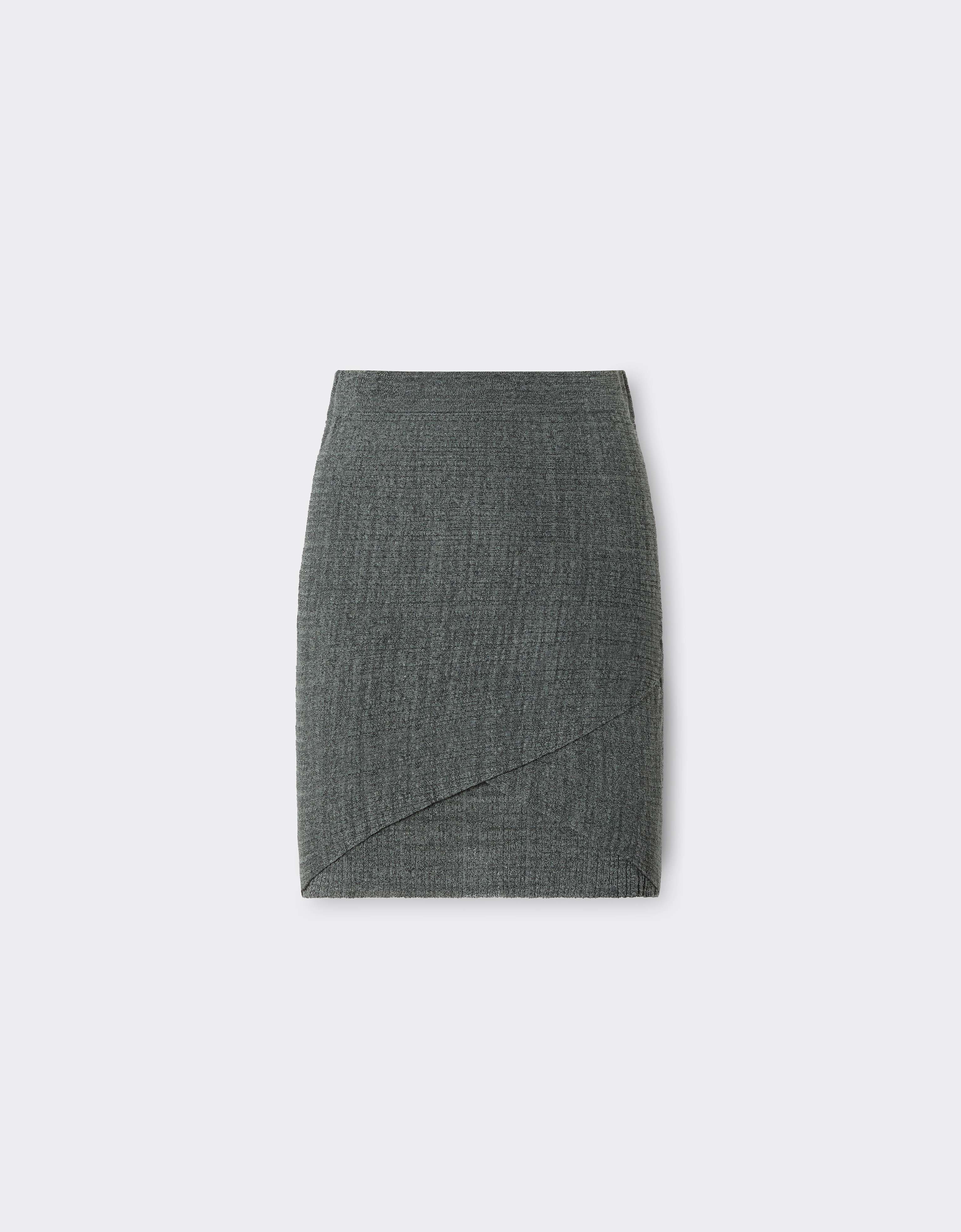 Ferrari Linen-blend Mini Skirt In Gray