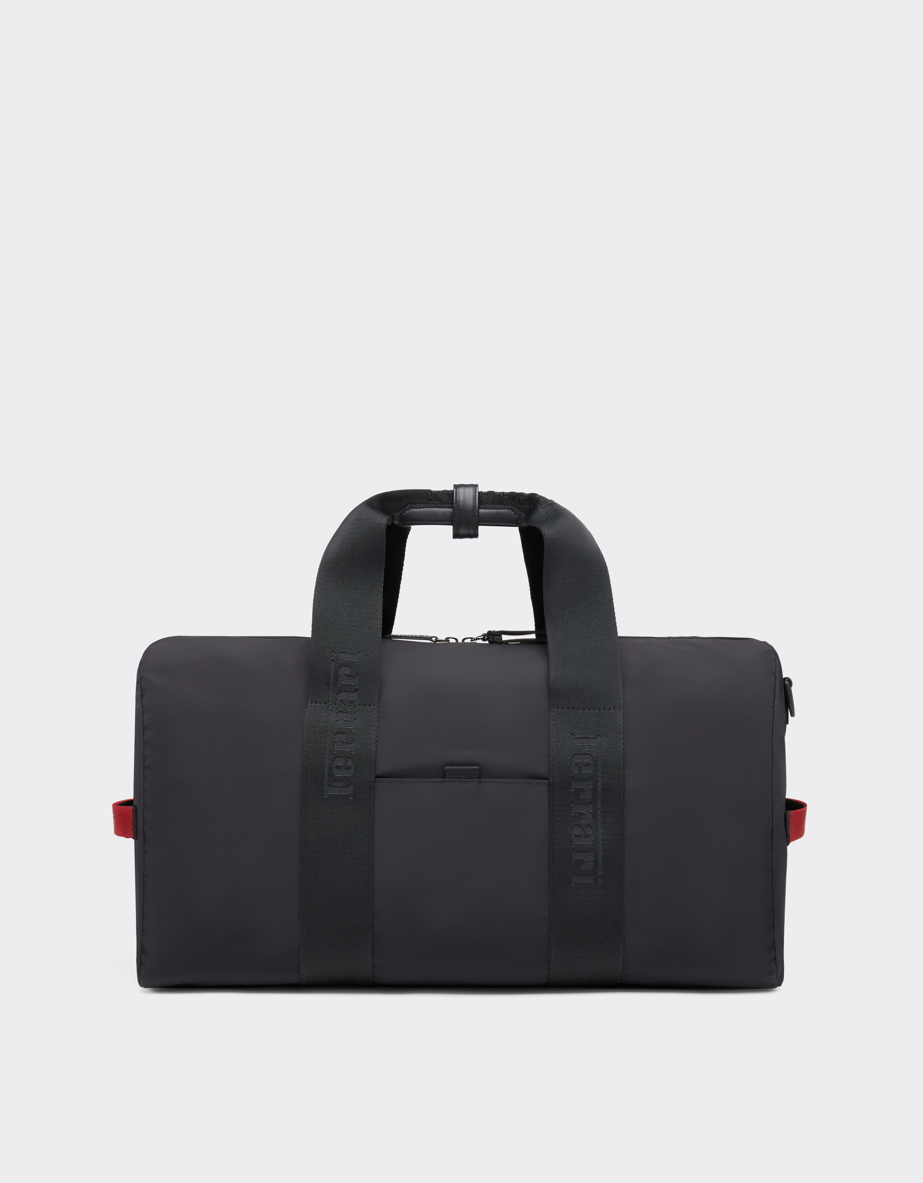 Ferrari Nylon Duffle Bag With Logo Ribbon In Black