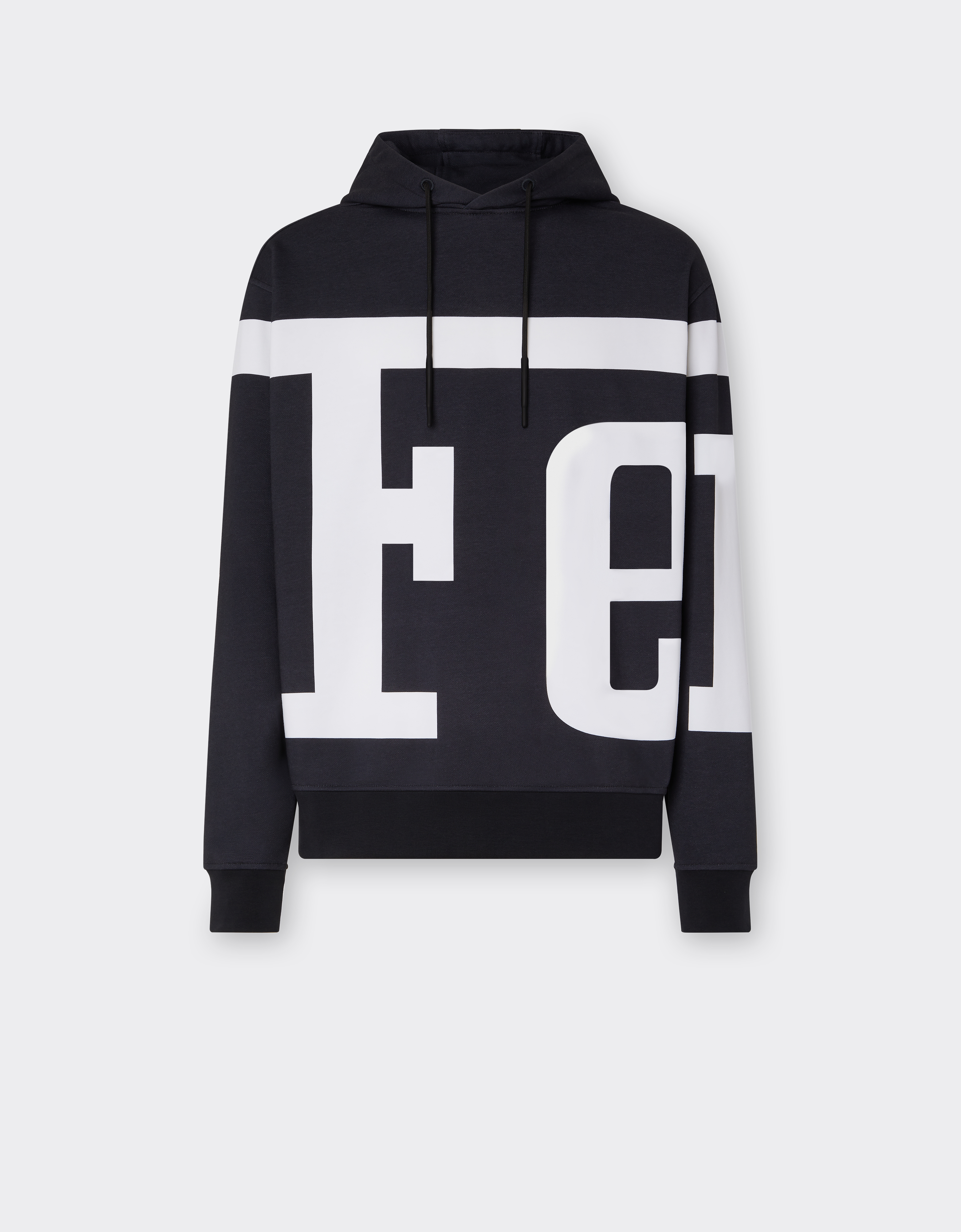Shop Ferrari Sweatshirt With Hood And  Logo Print In Black