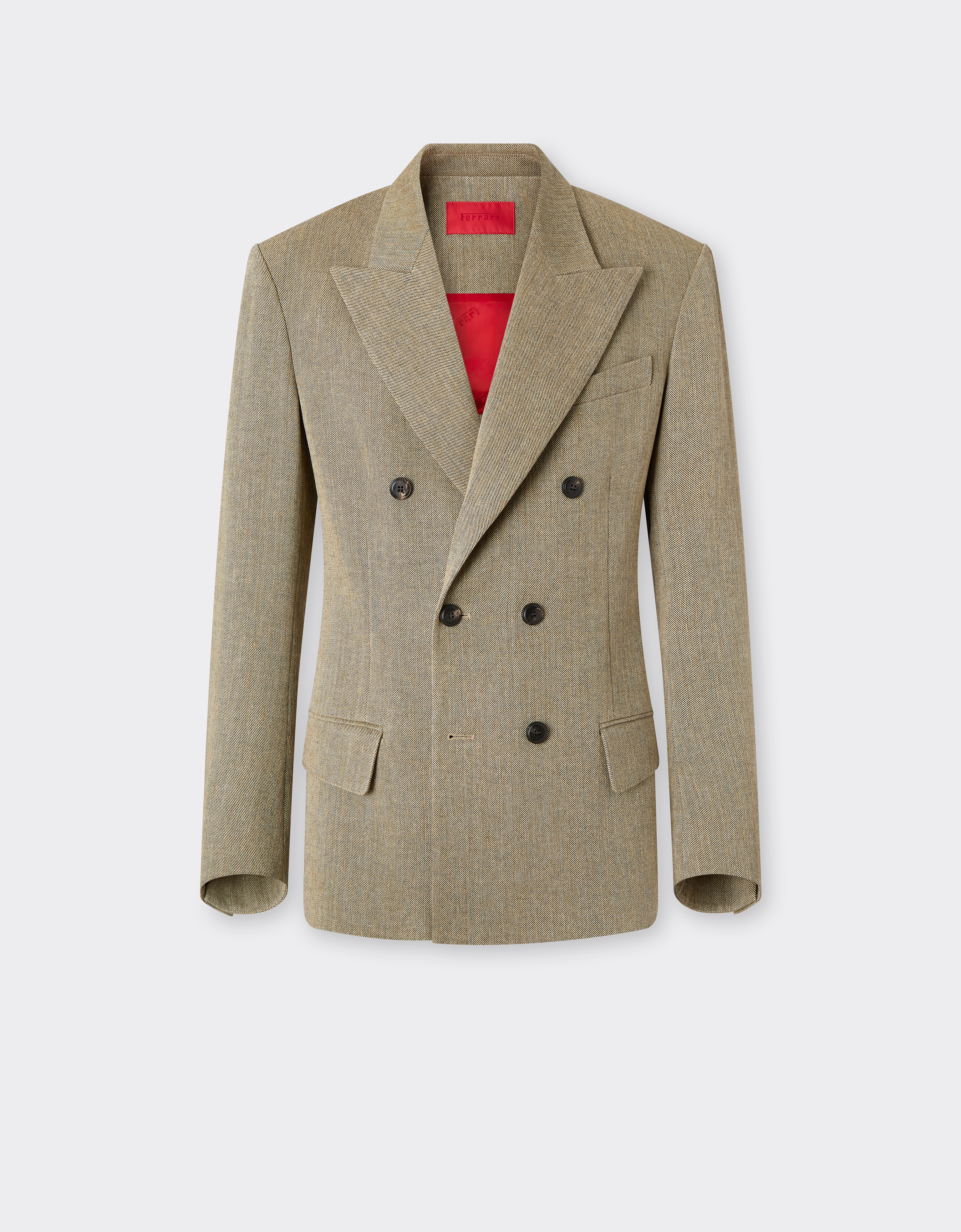 Ferrari Men's Khaki Green Délavé Twill Blazer - Man 46