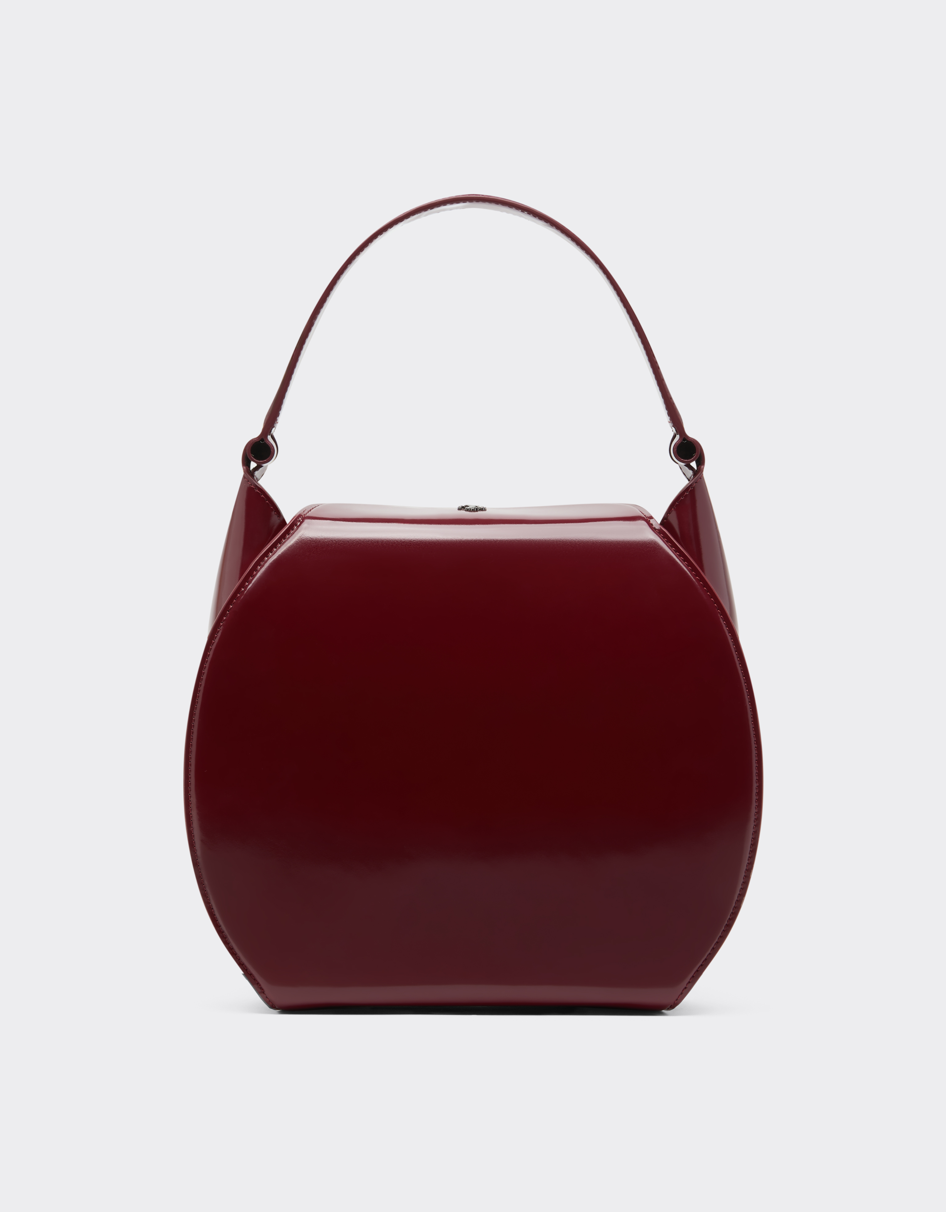 Ferrari Dino Hobo Bag In Shiny Leather In Red