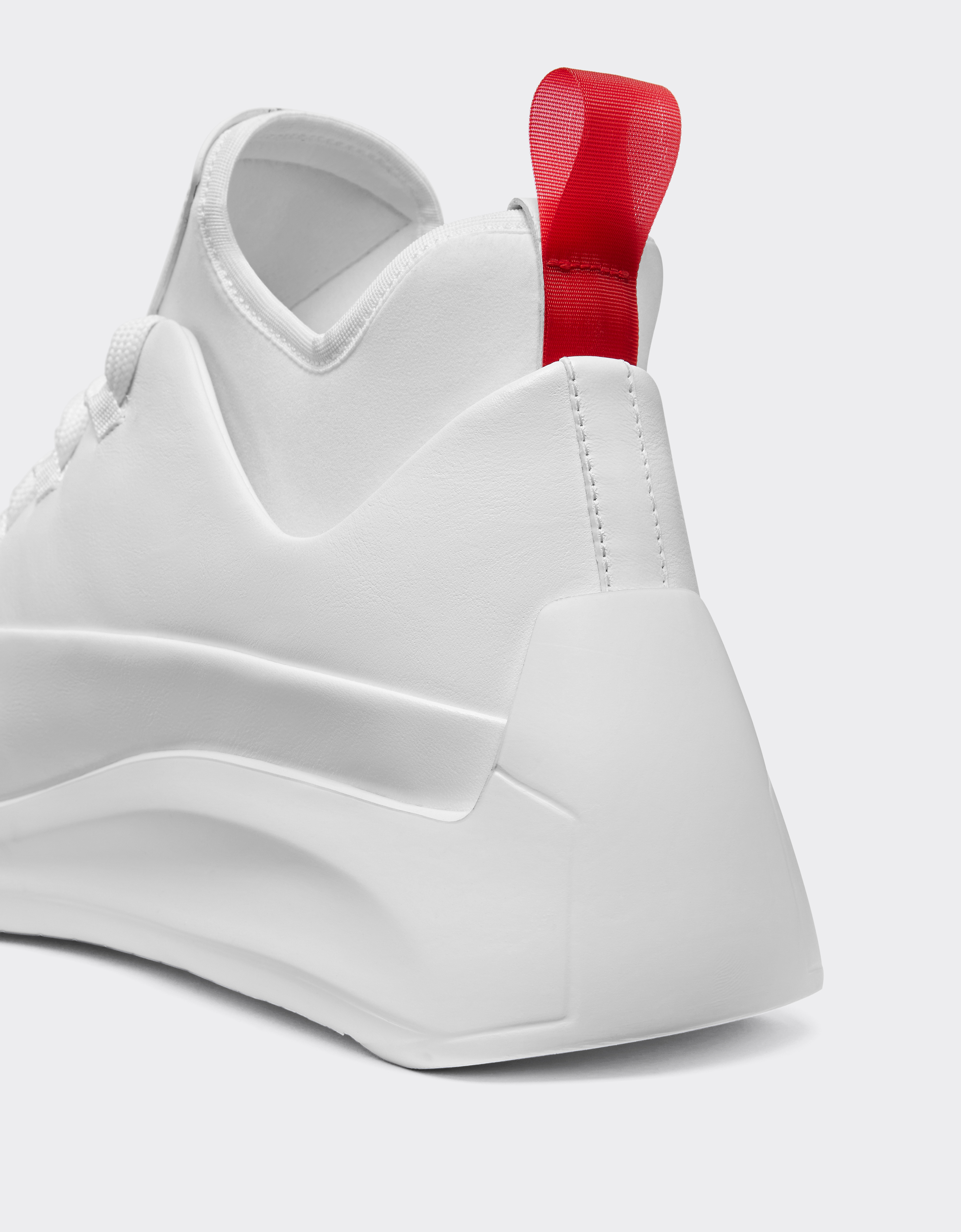 Shop Ferrari Smooth Leather Driver-style Trainers In Optical White