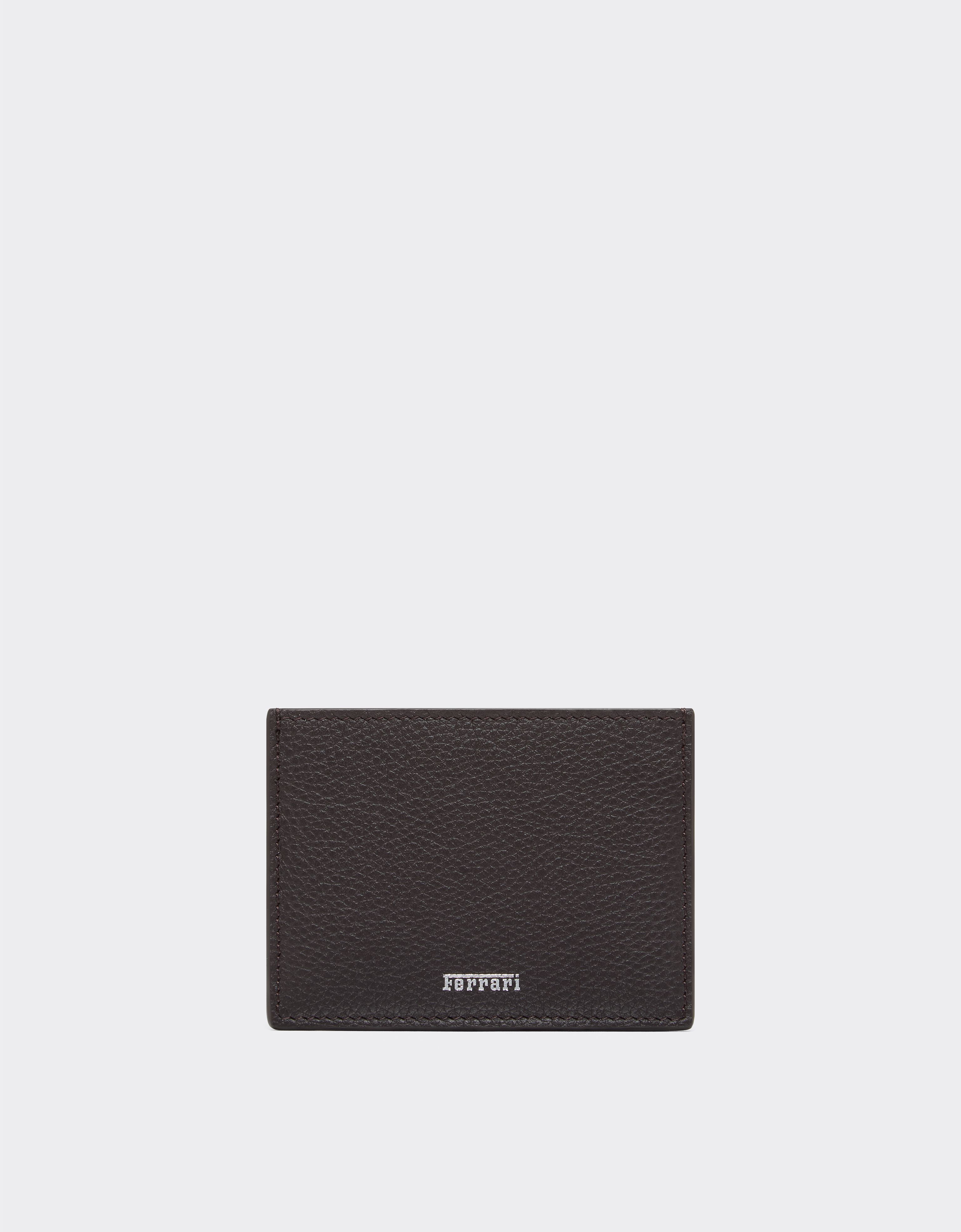 Ferrari Men's Marrone Scuro Leather Card Holder - Wallets Os