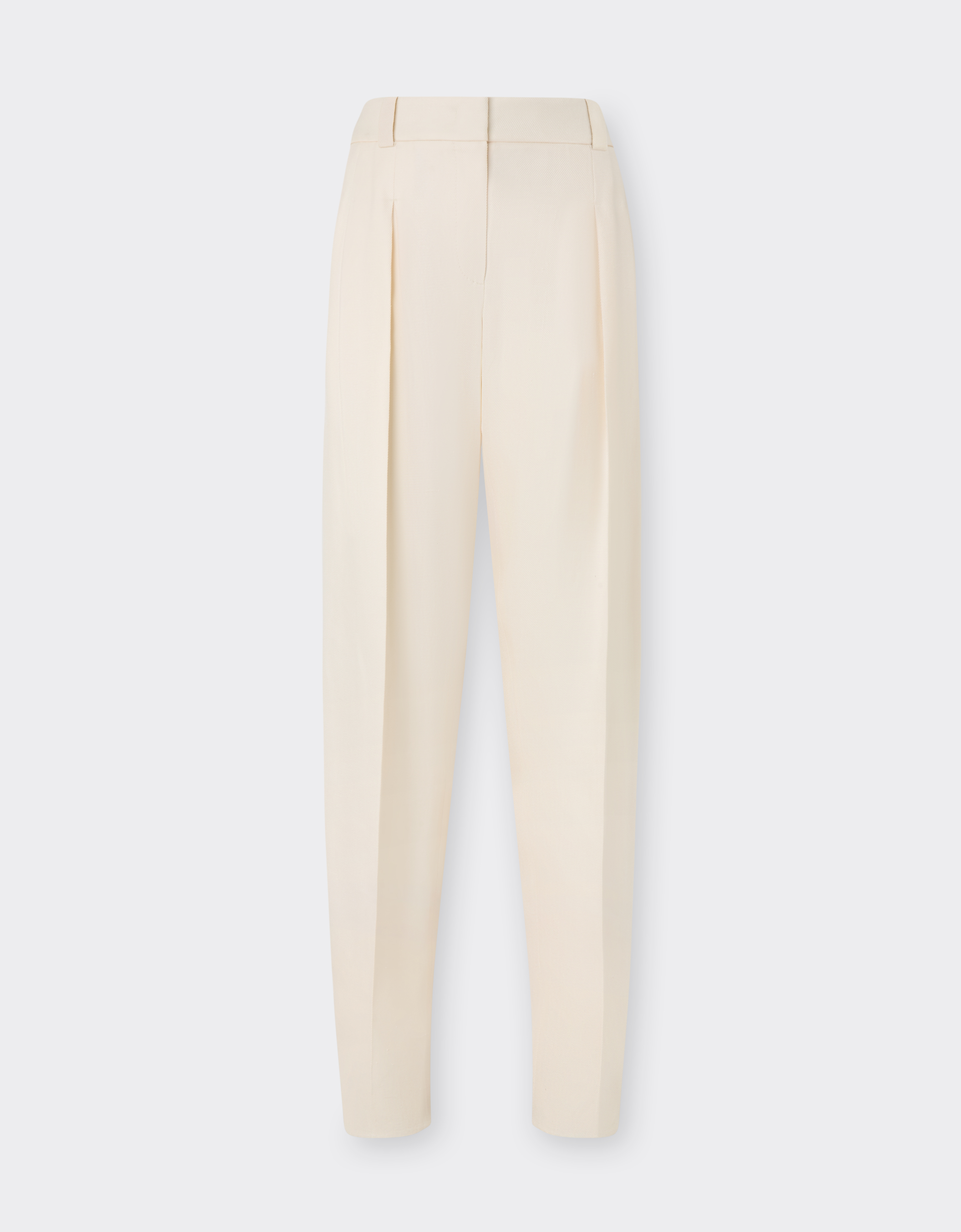 Ferrari Women's Avorio Shantung Silk Trousers - Trousers 40