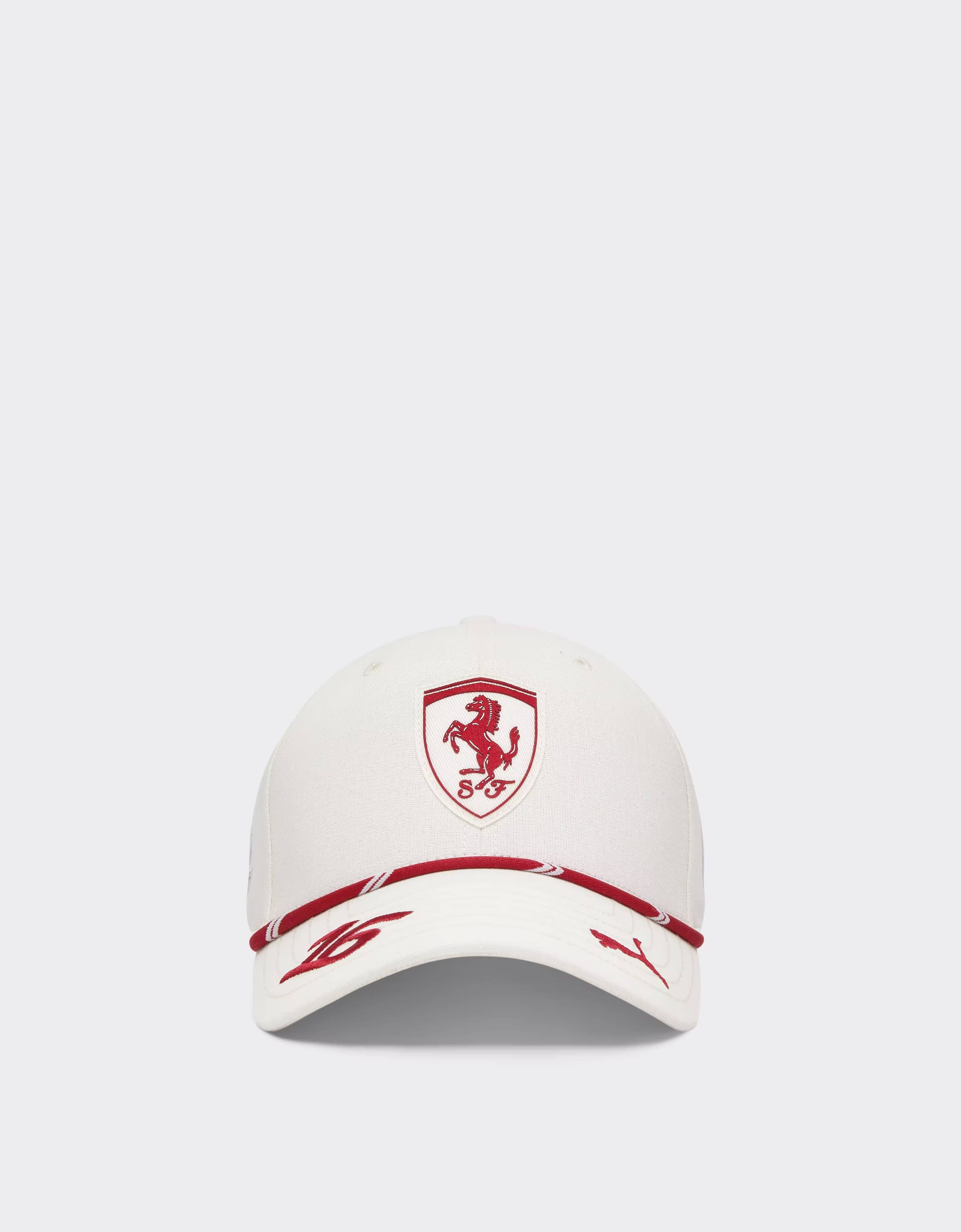 Ferrari Leclerc Replica Baseball Cap For The 2026 Monaco Grand Prix In White