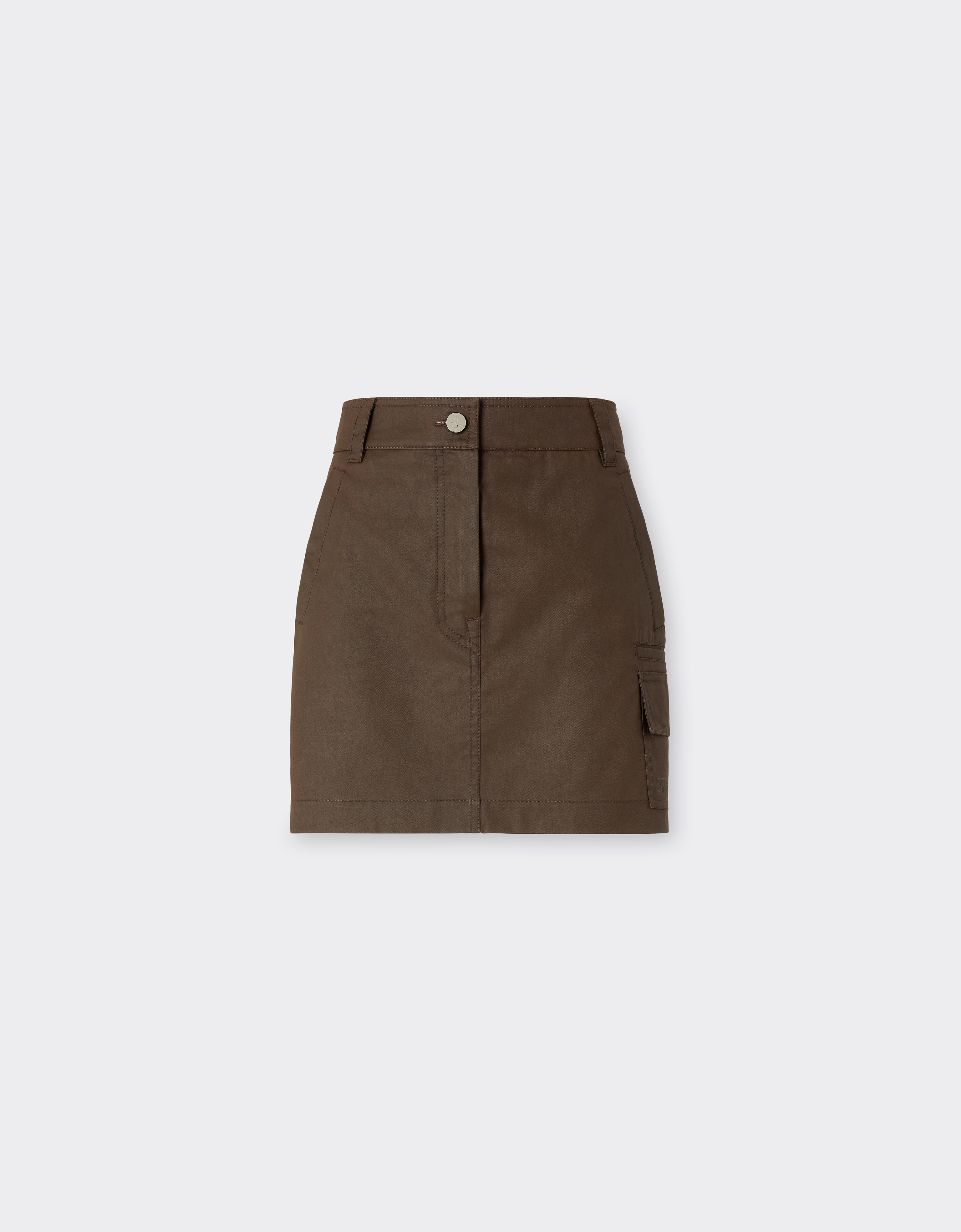 Ferrari Mini Skirt In Technical Gabardine With A Vintage Effect In Green