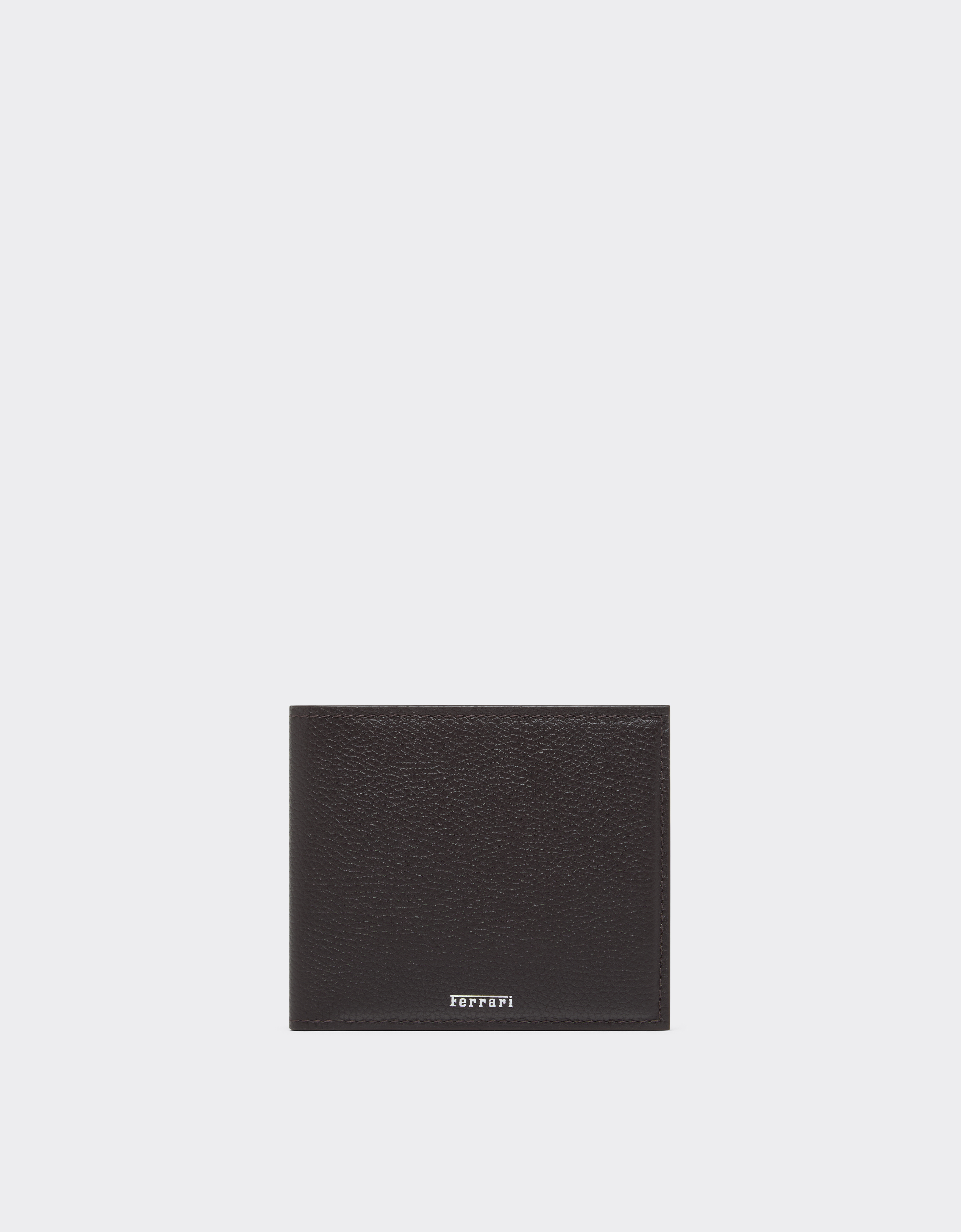 Ferrari Men's Dark Brown Bifold Wallet In Garnet Leather - Wallets Os