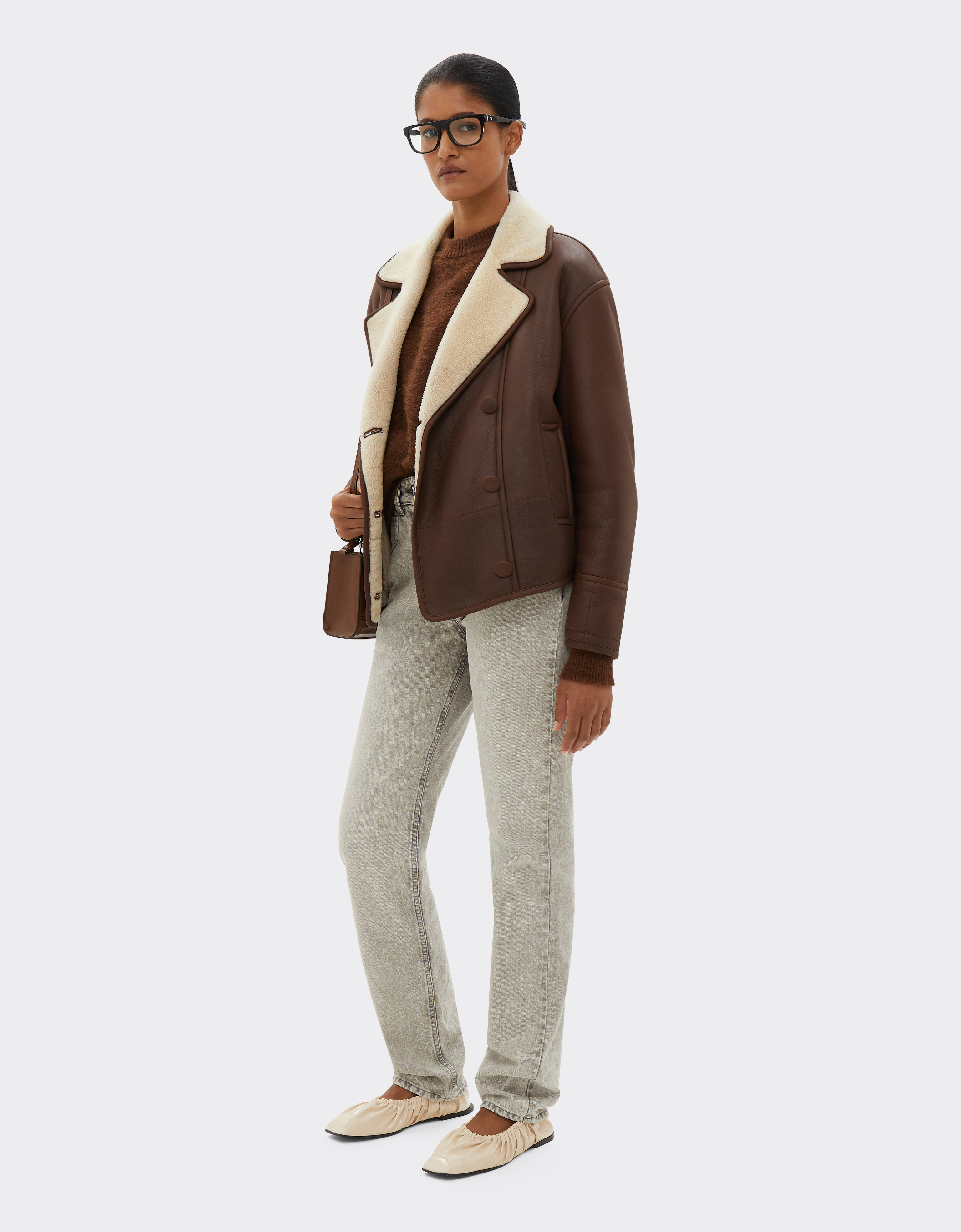Ferrari Shearling Caban In #n/d