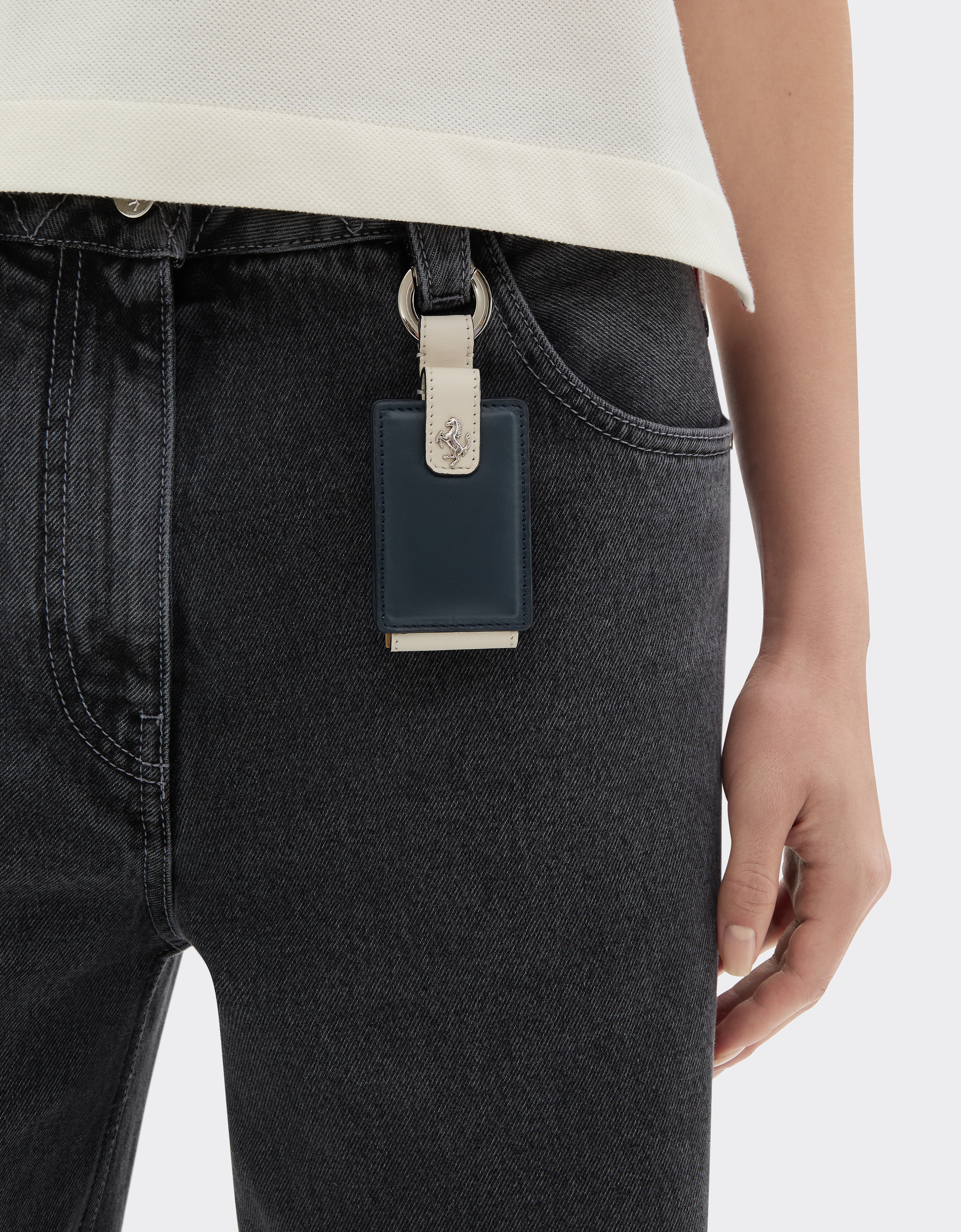  Ferrari Leather Keyring For Amuleto Key -   Ultramarine Os 