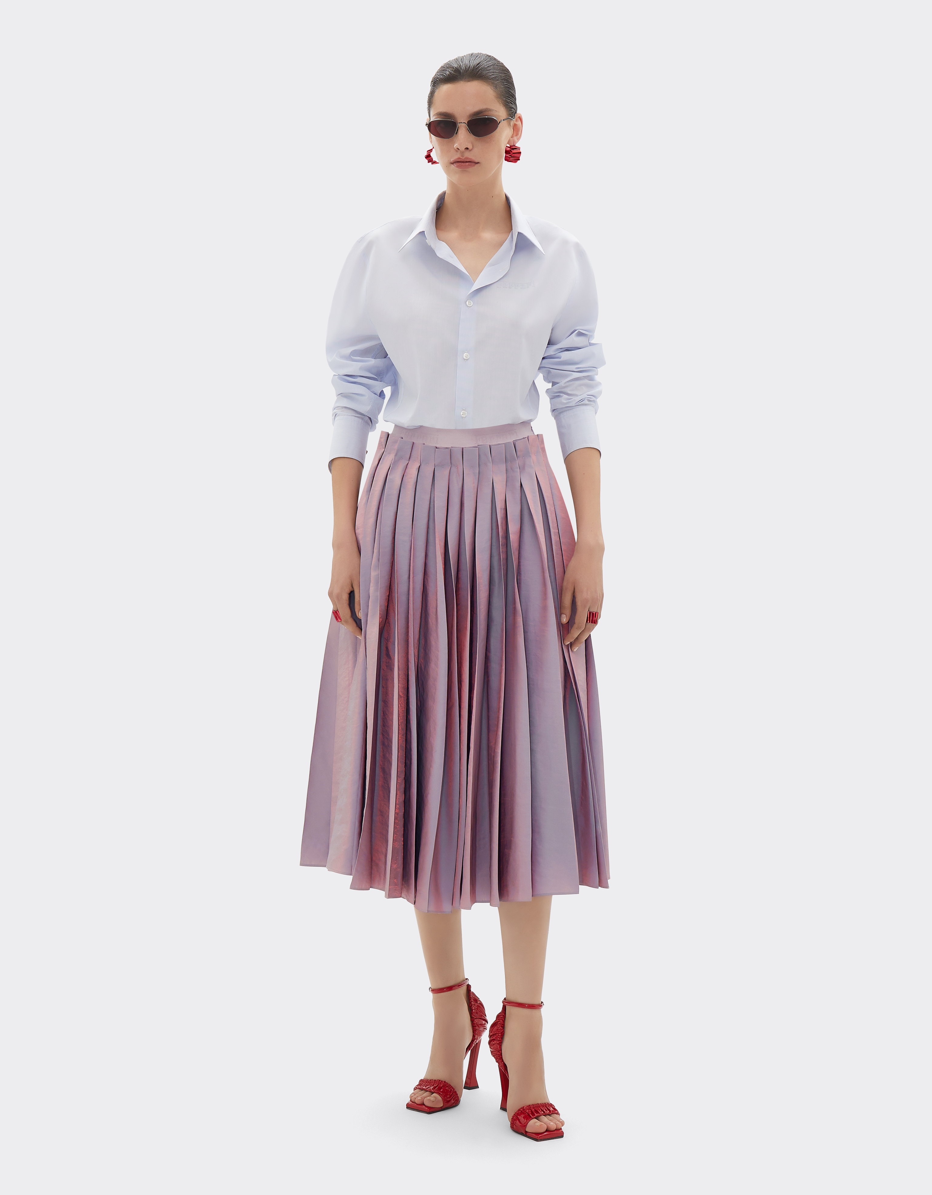 Ferrari Long Skirt In Iridescent Nylon Twill