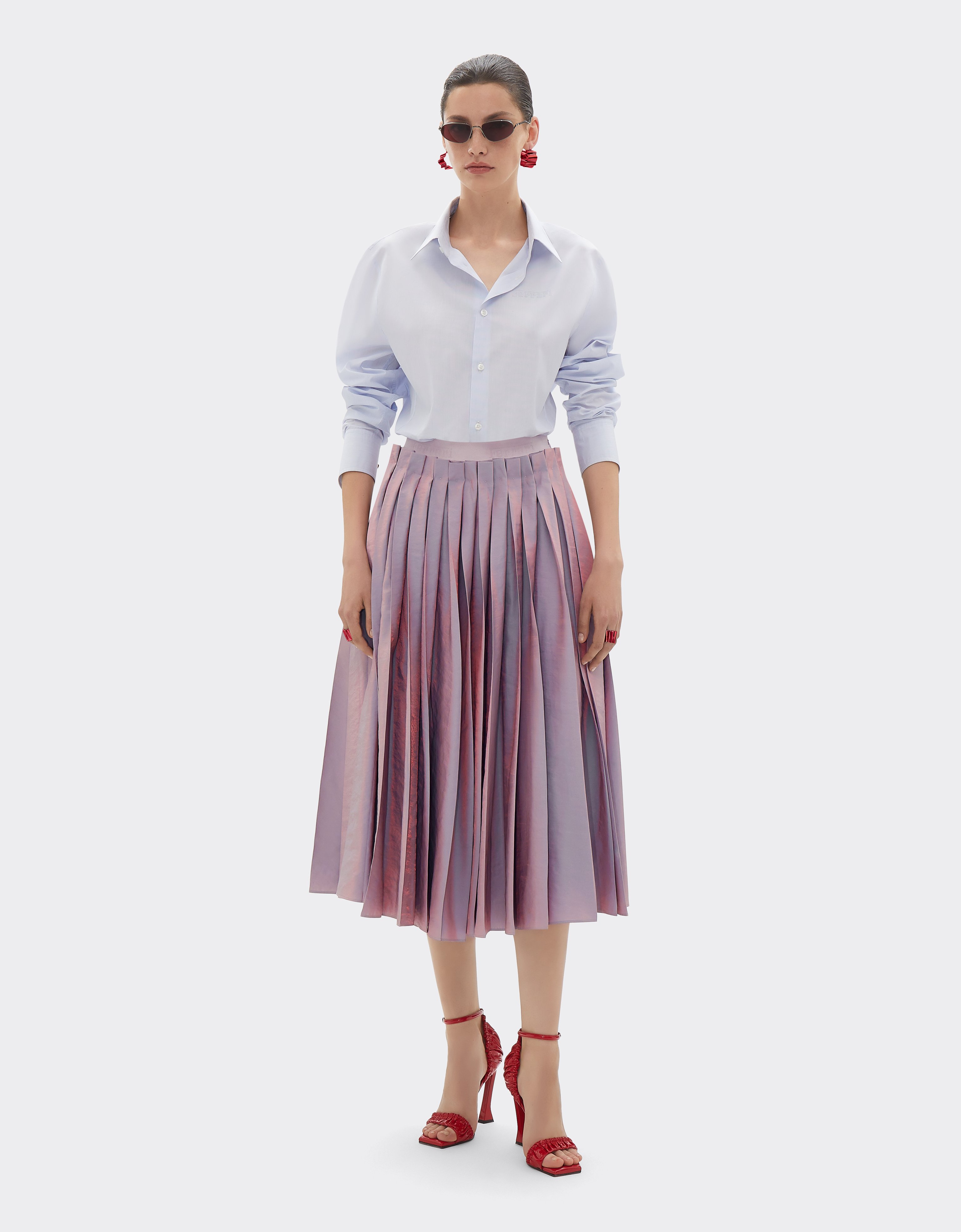 Ferrari Long Skirt In Iridescent Nylon Twill